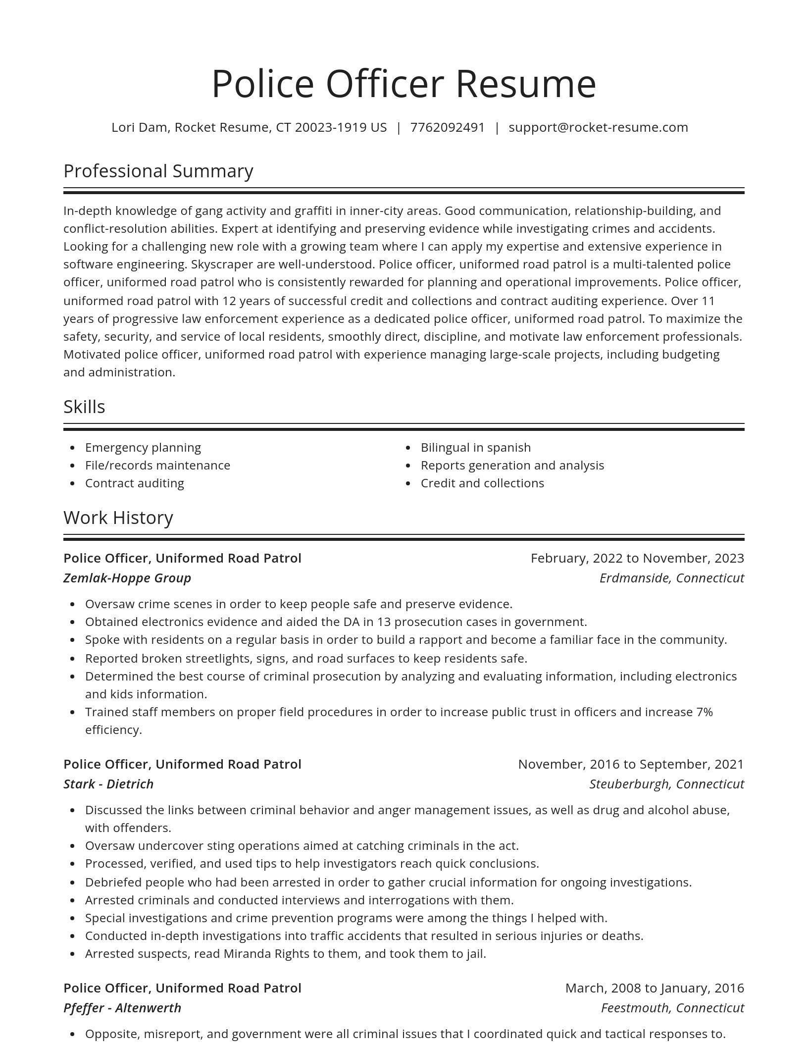 Spotlight resume template