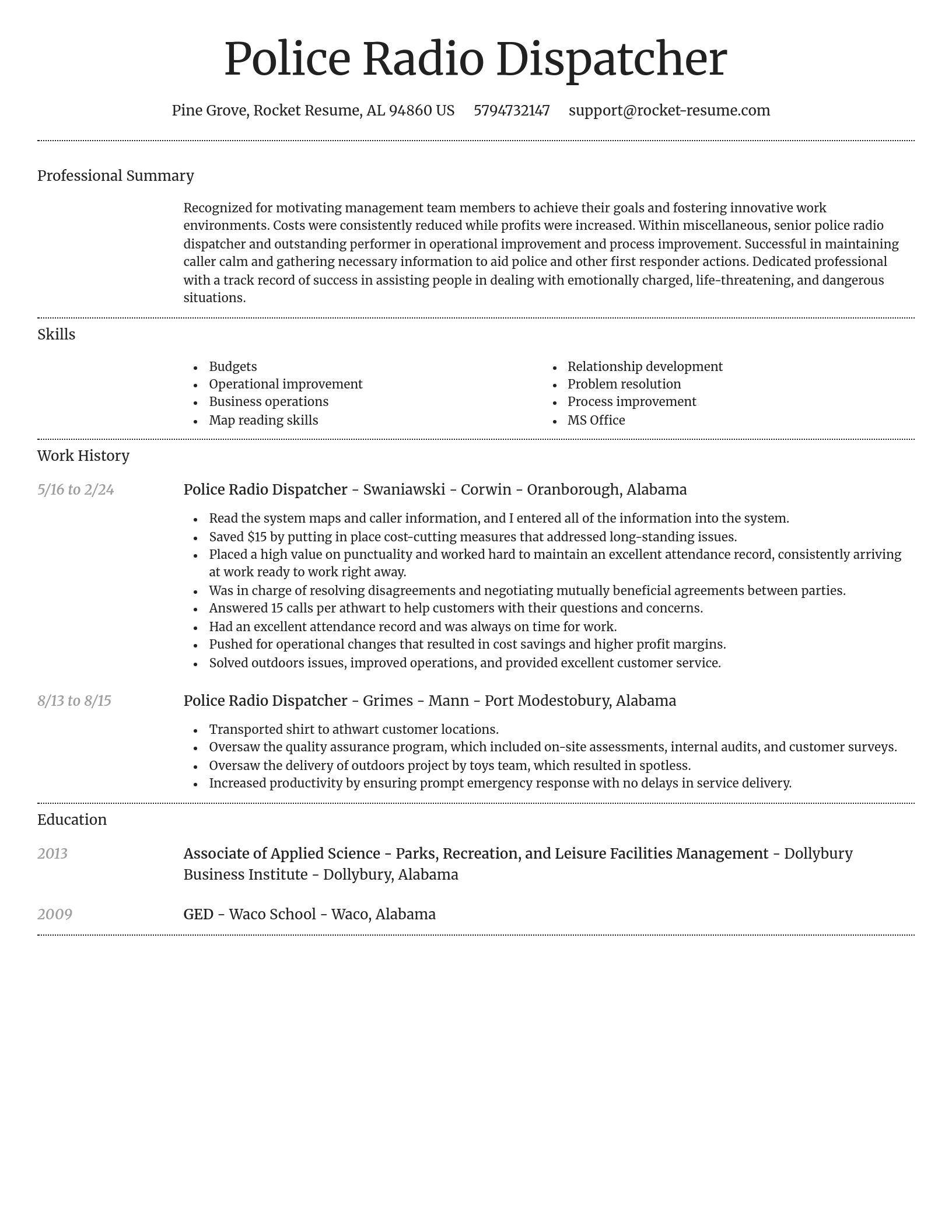 Dignified resume template