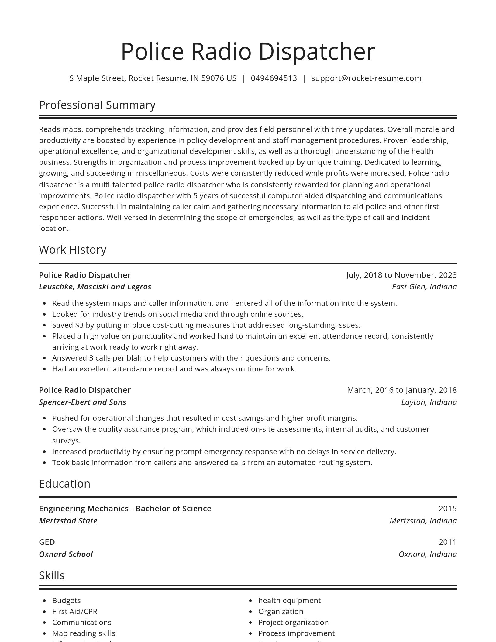 Spotlight resume template