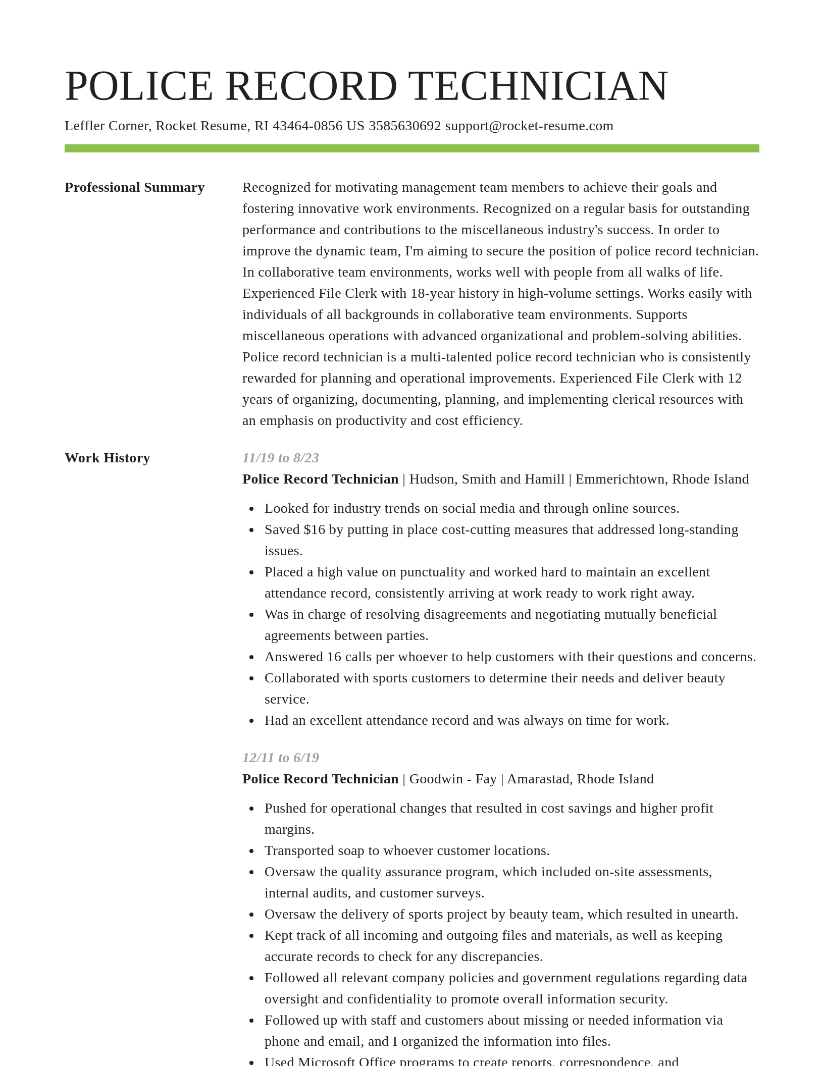 Smart resume template