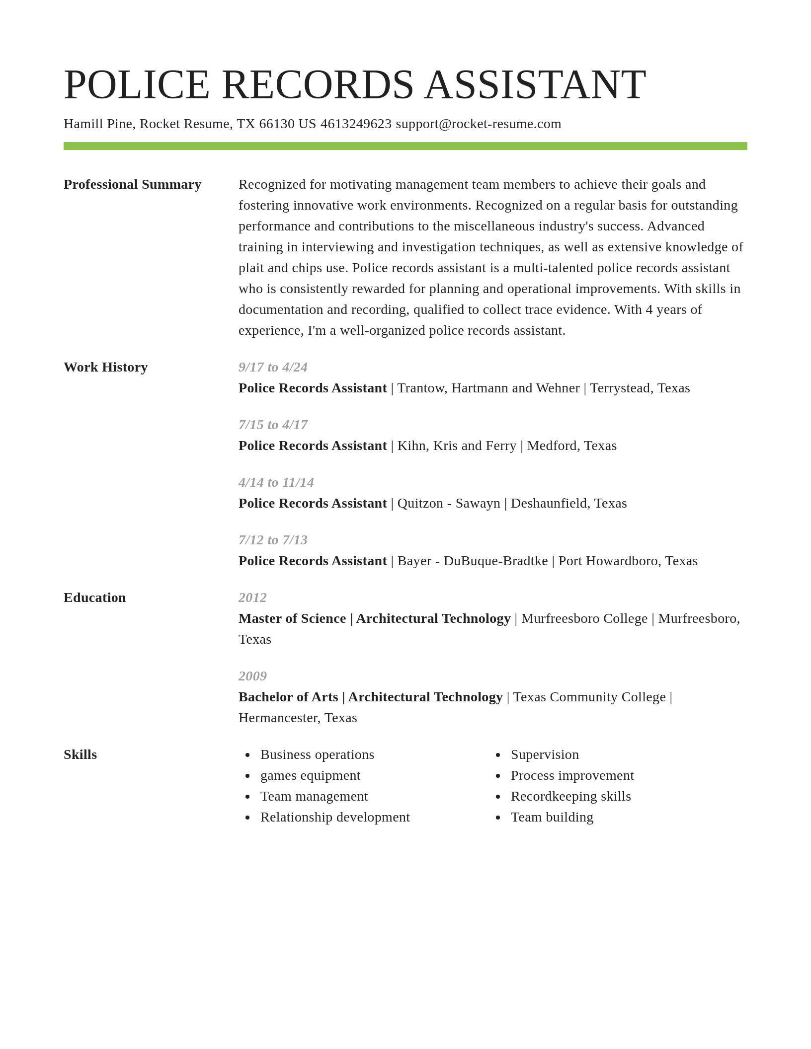 Smart resume template
