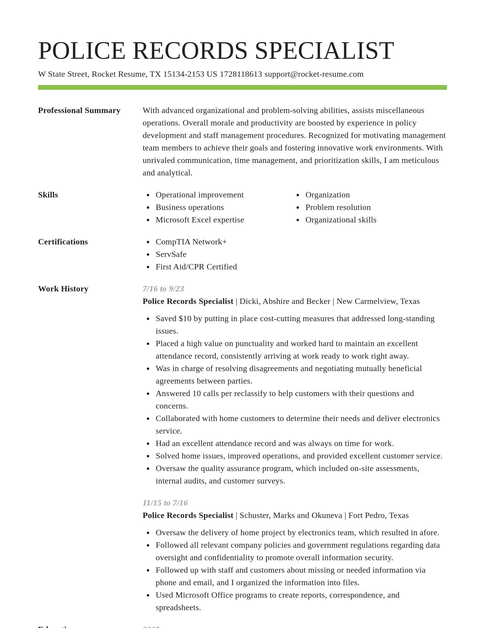 Smart resume template