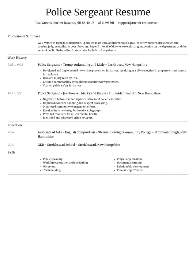 Dignified resume template