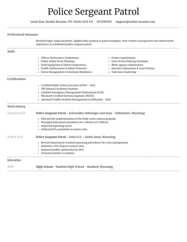Dignified resume template