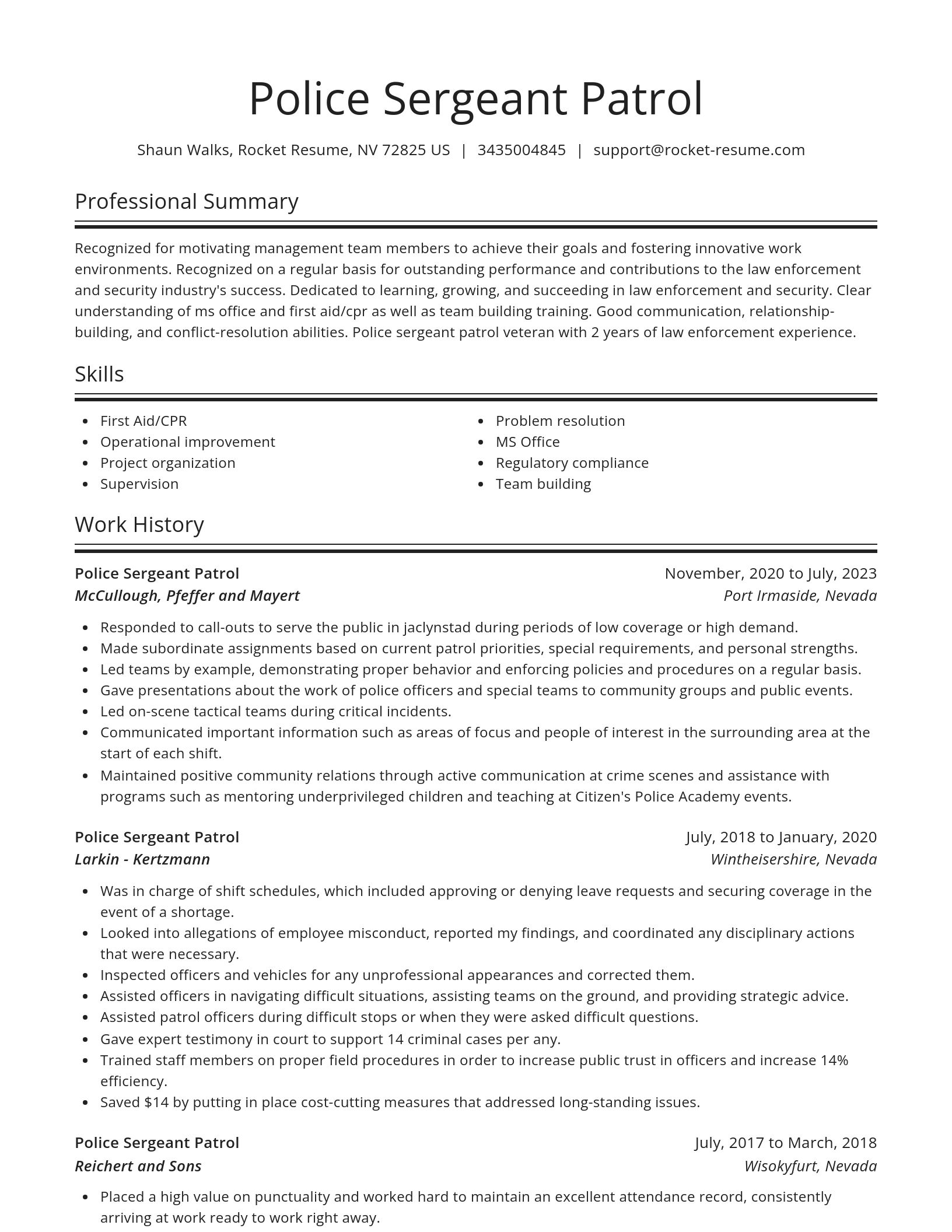 Spotlight resume template