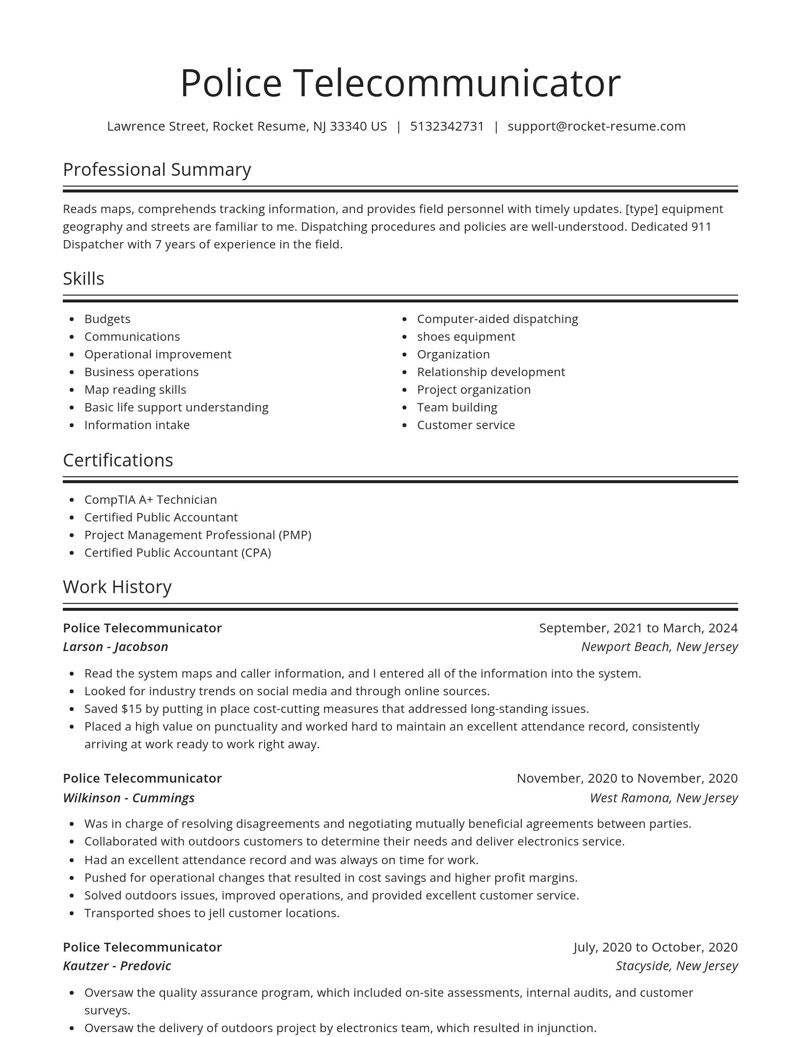 Spotlight resume template
