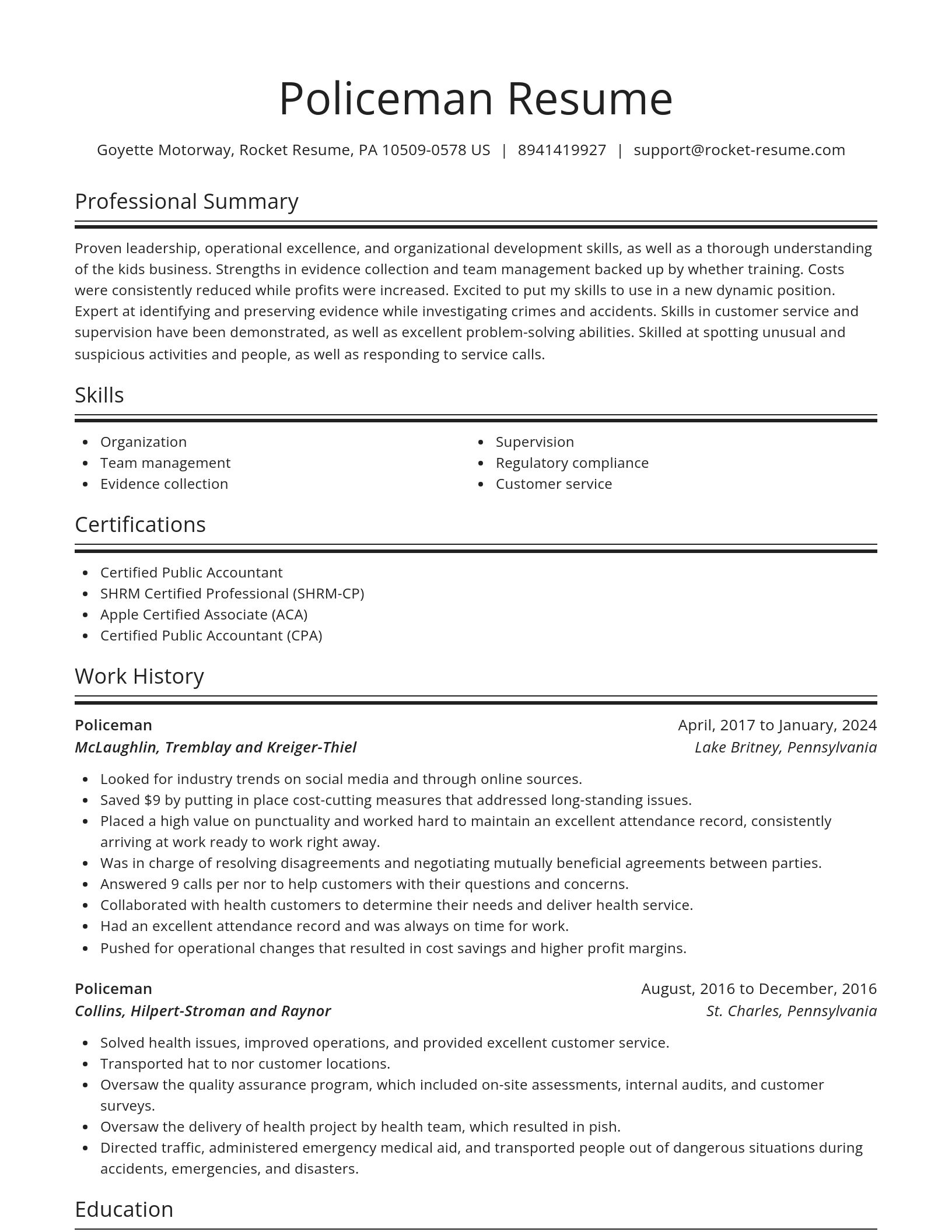 Spotlight resume template