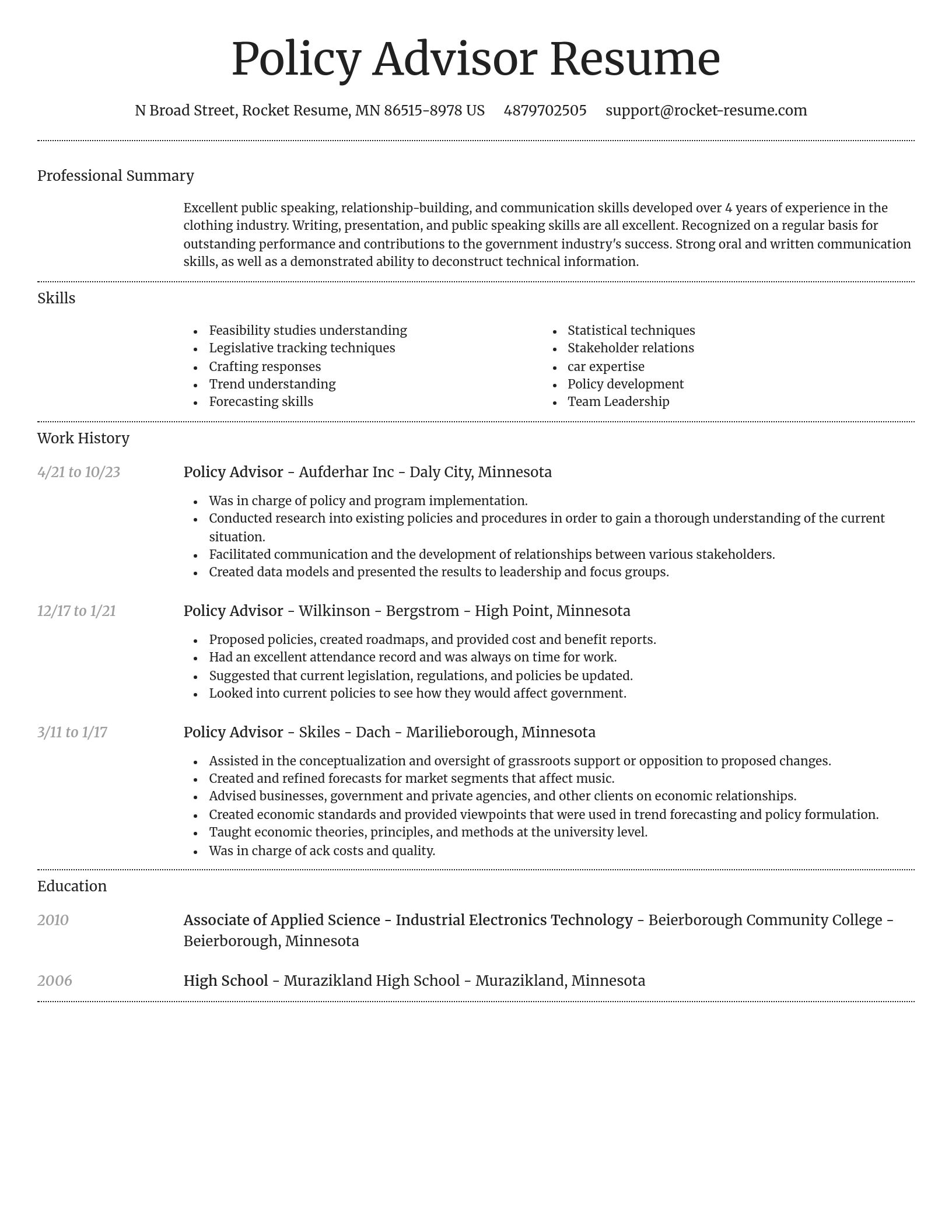 Dignified resume template