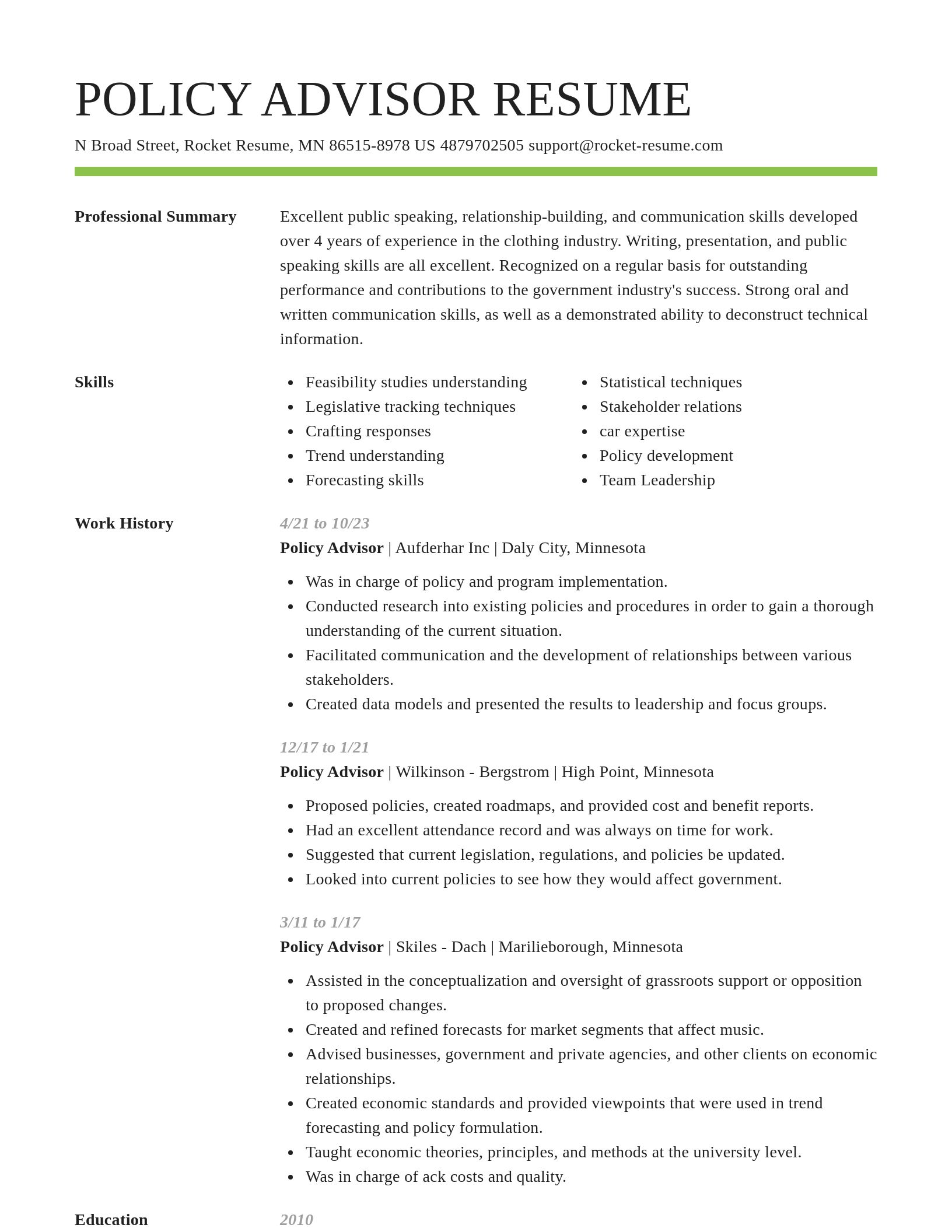 Smart resume template