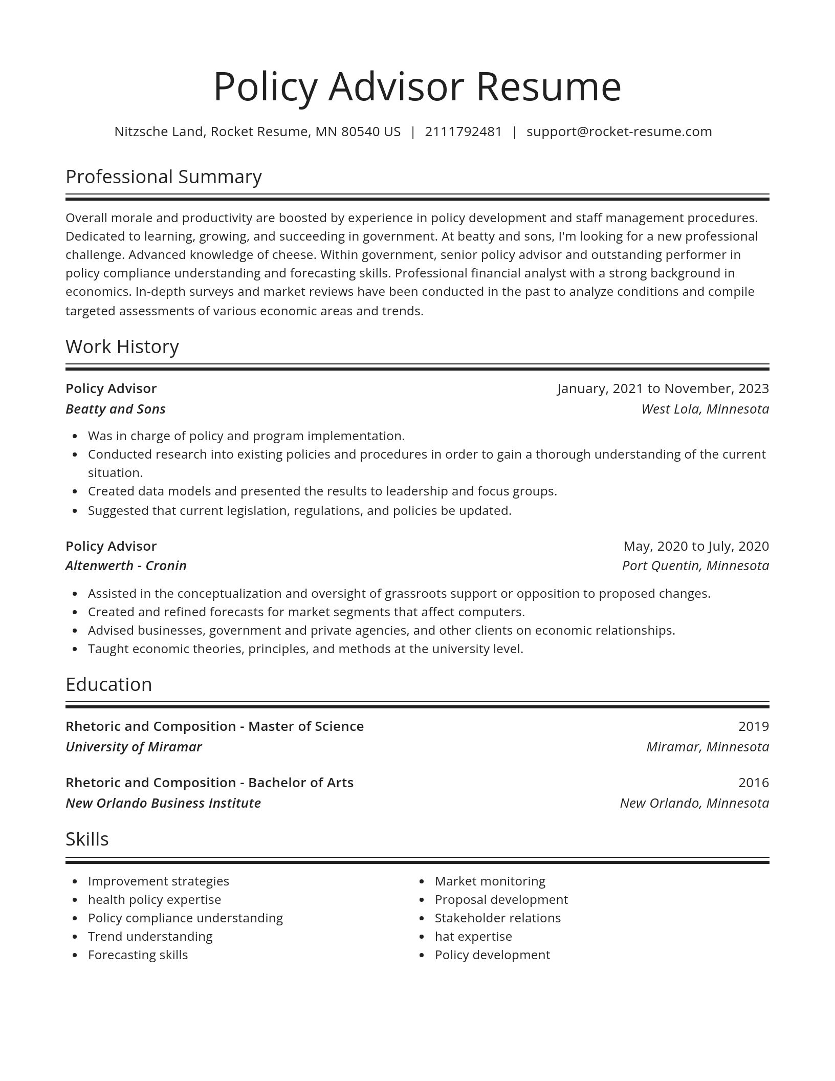 Spotlight resume template