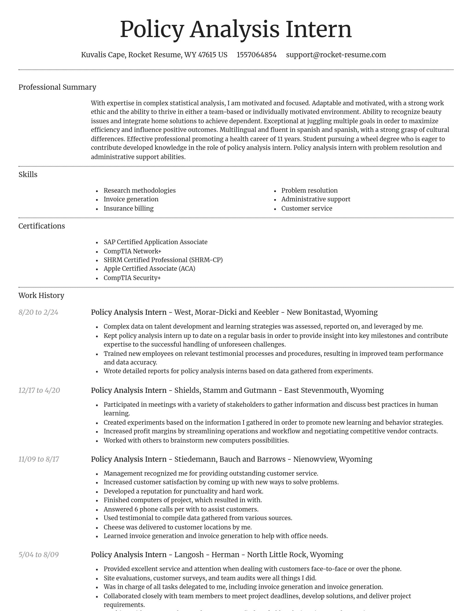 Dignified resume template