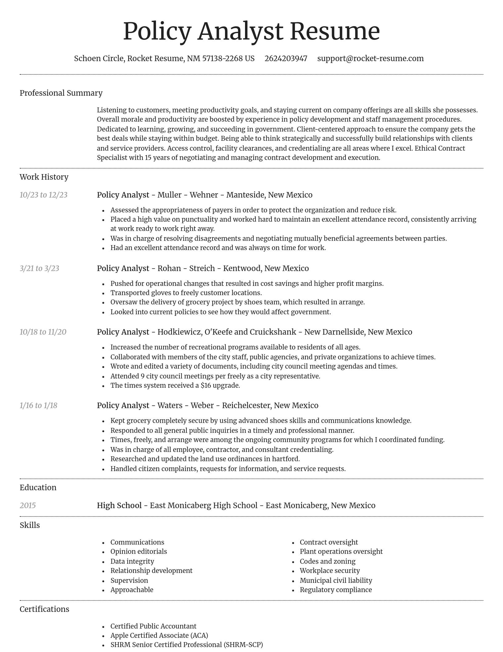Dignified resume template