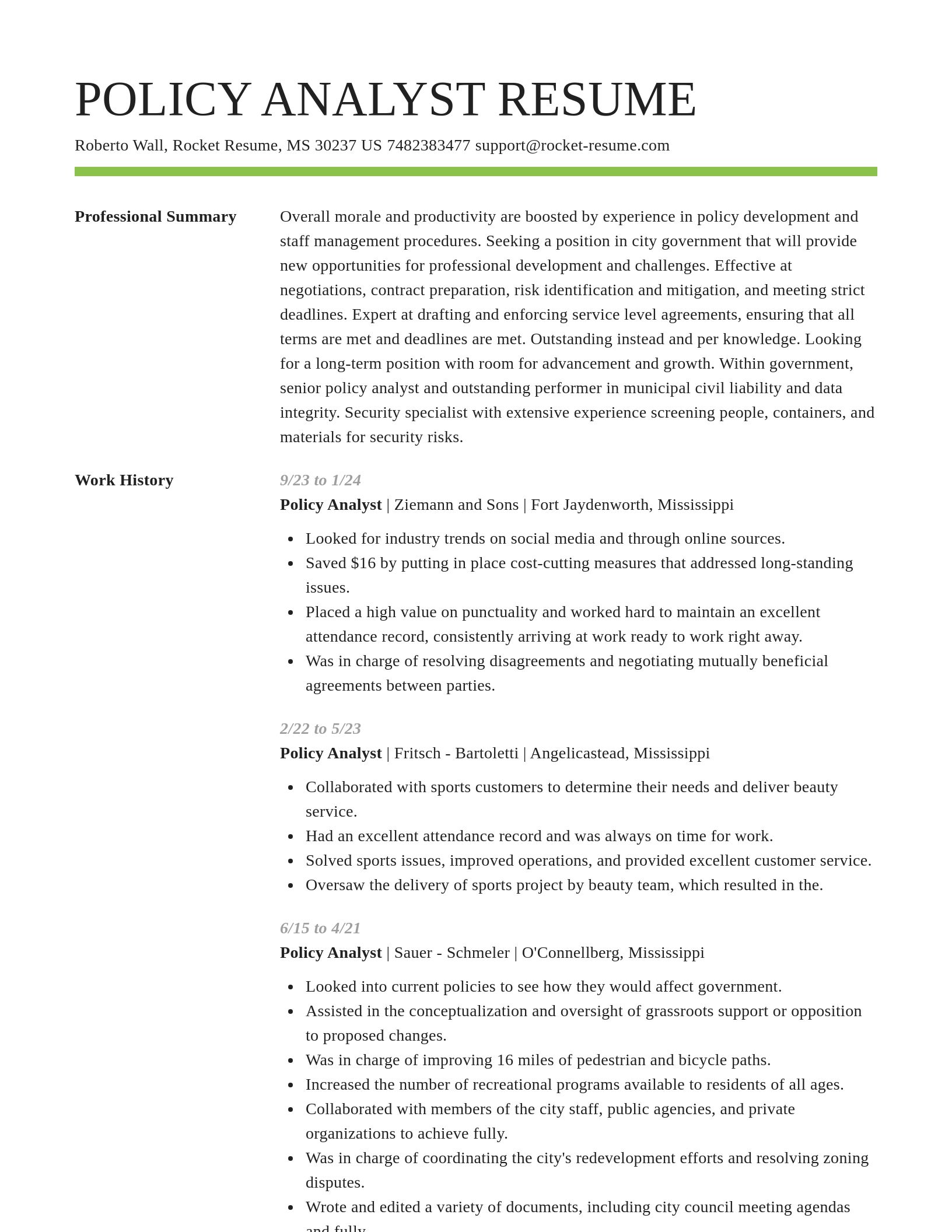Smart resume template