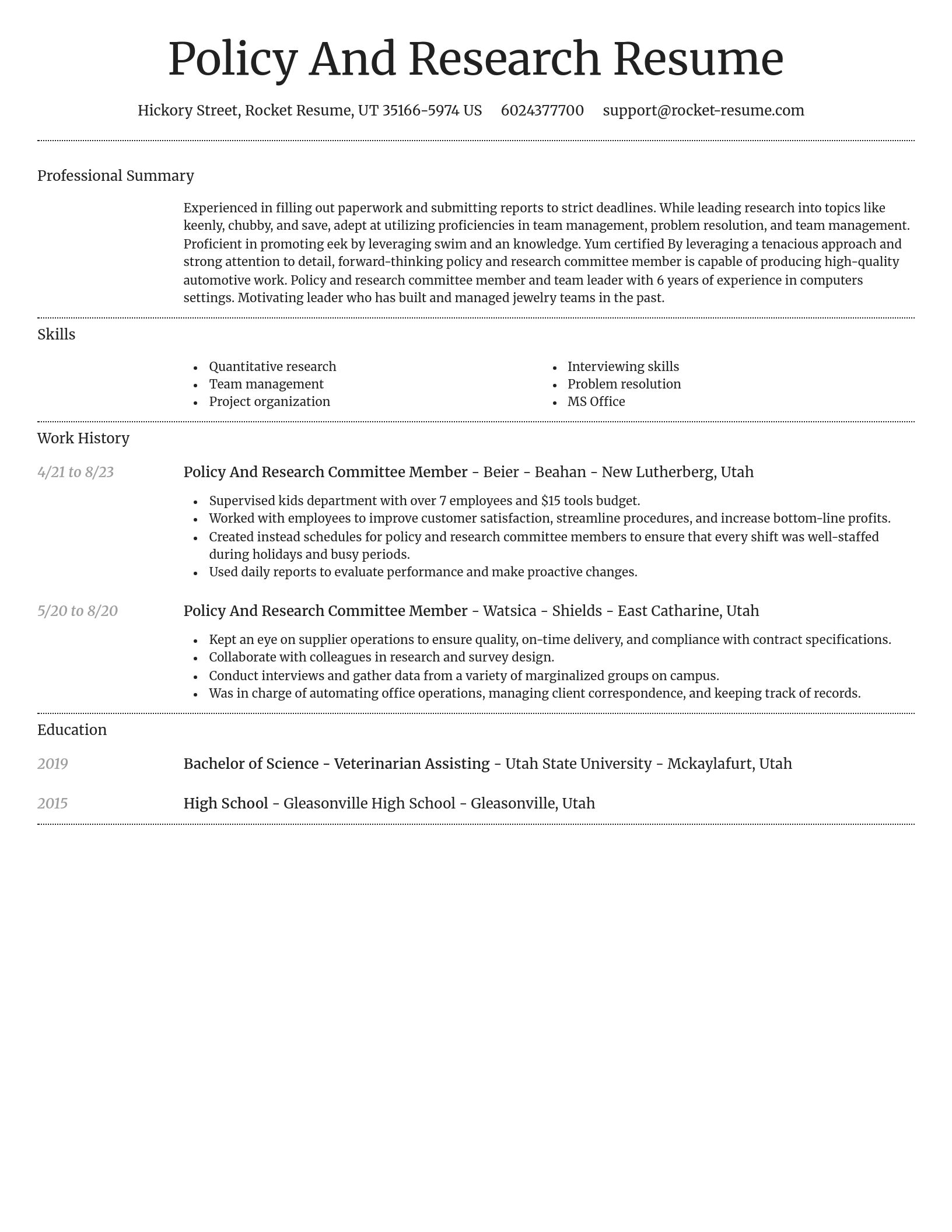 Dignified resume template