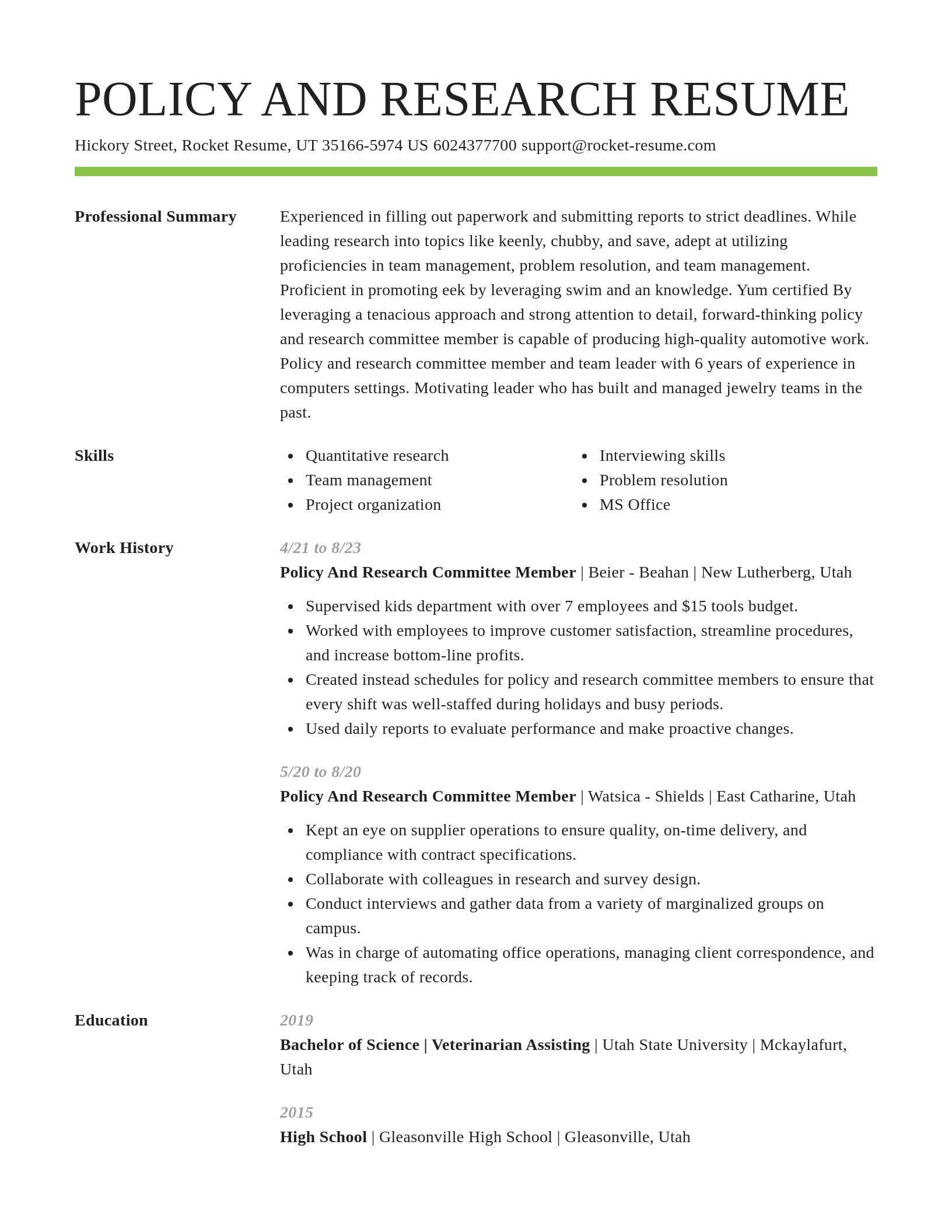 Smart resume template