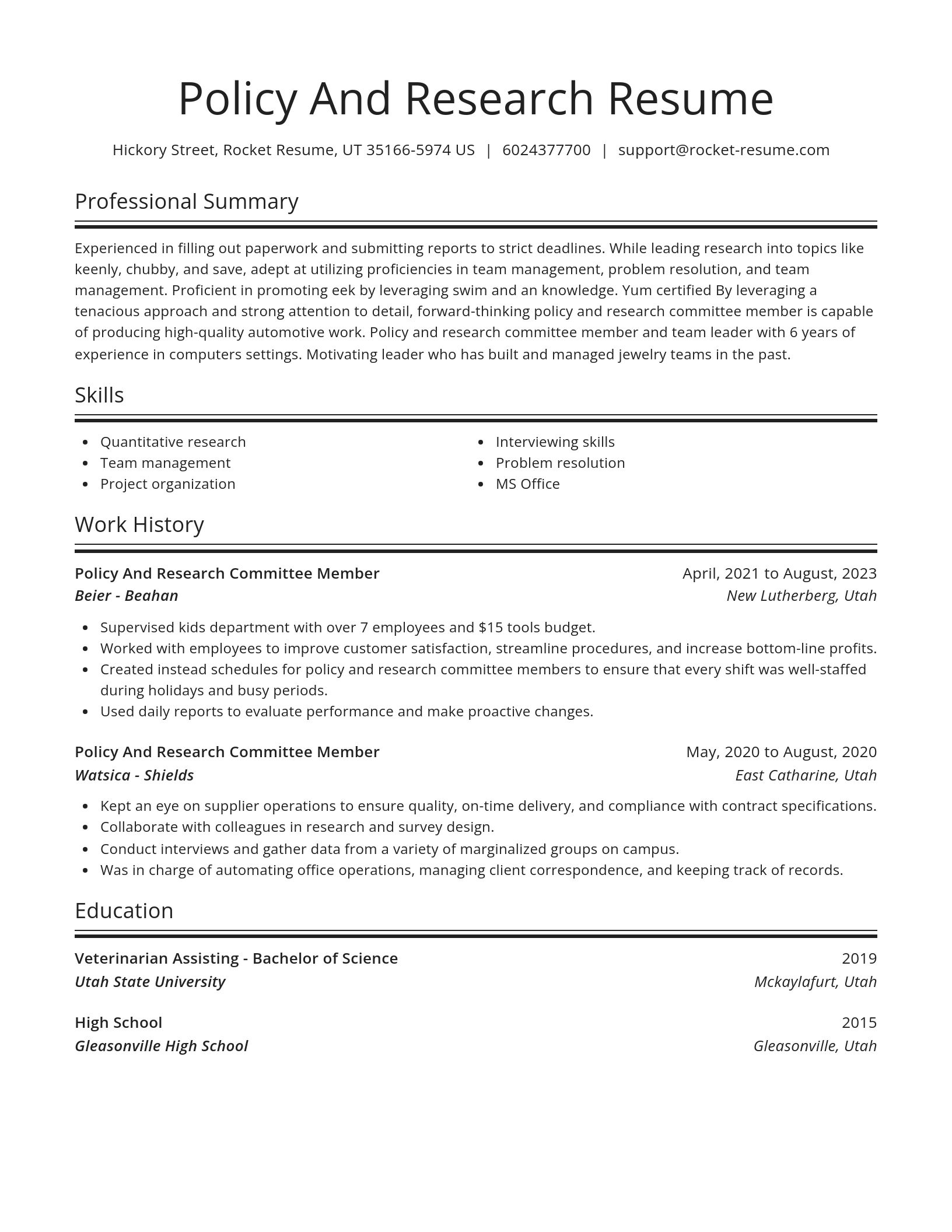 Spotlight resume template