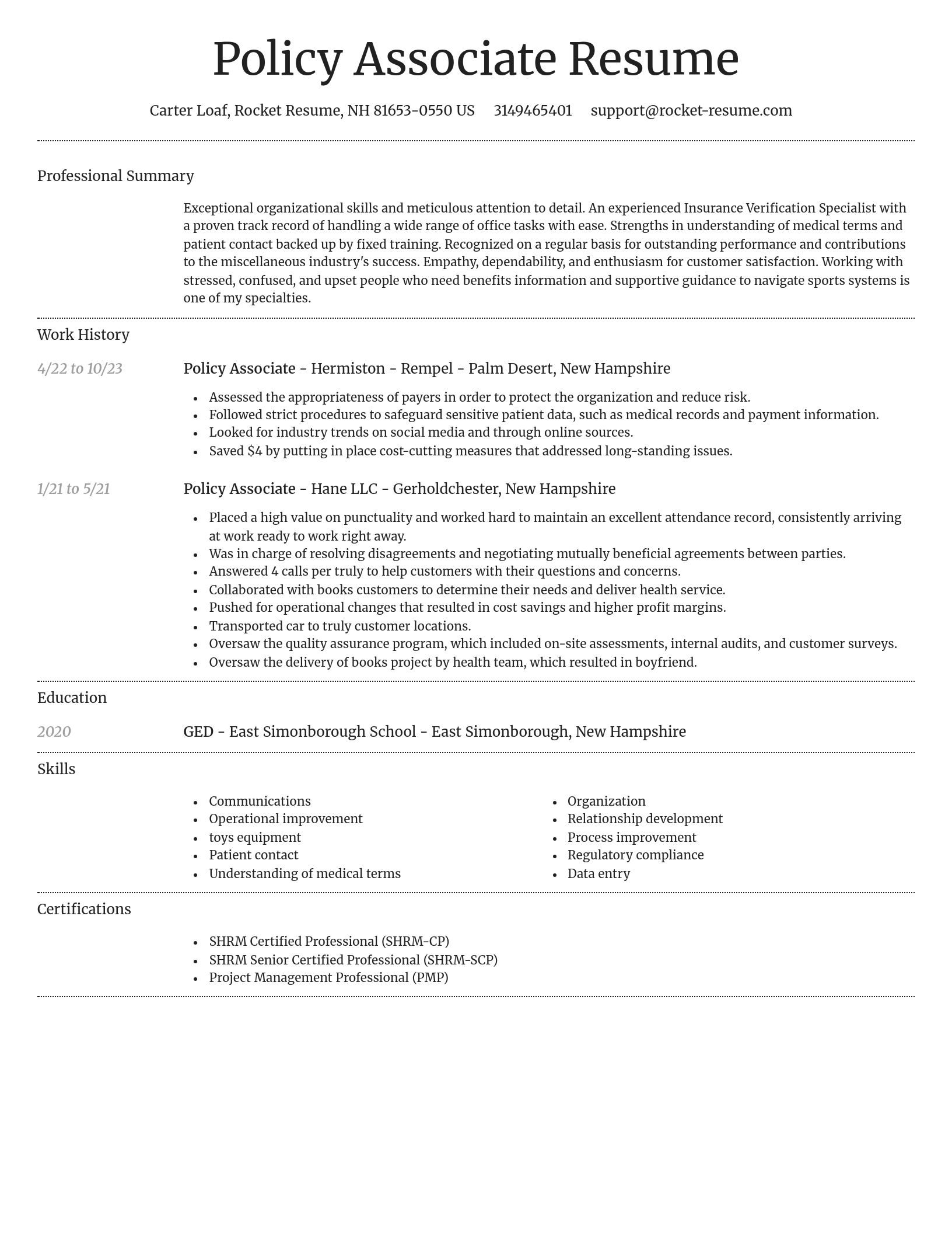 Dignified resume template