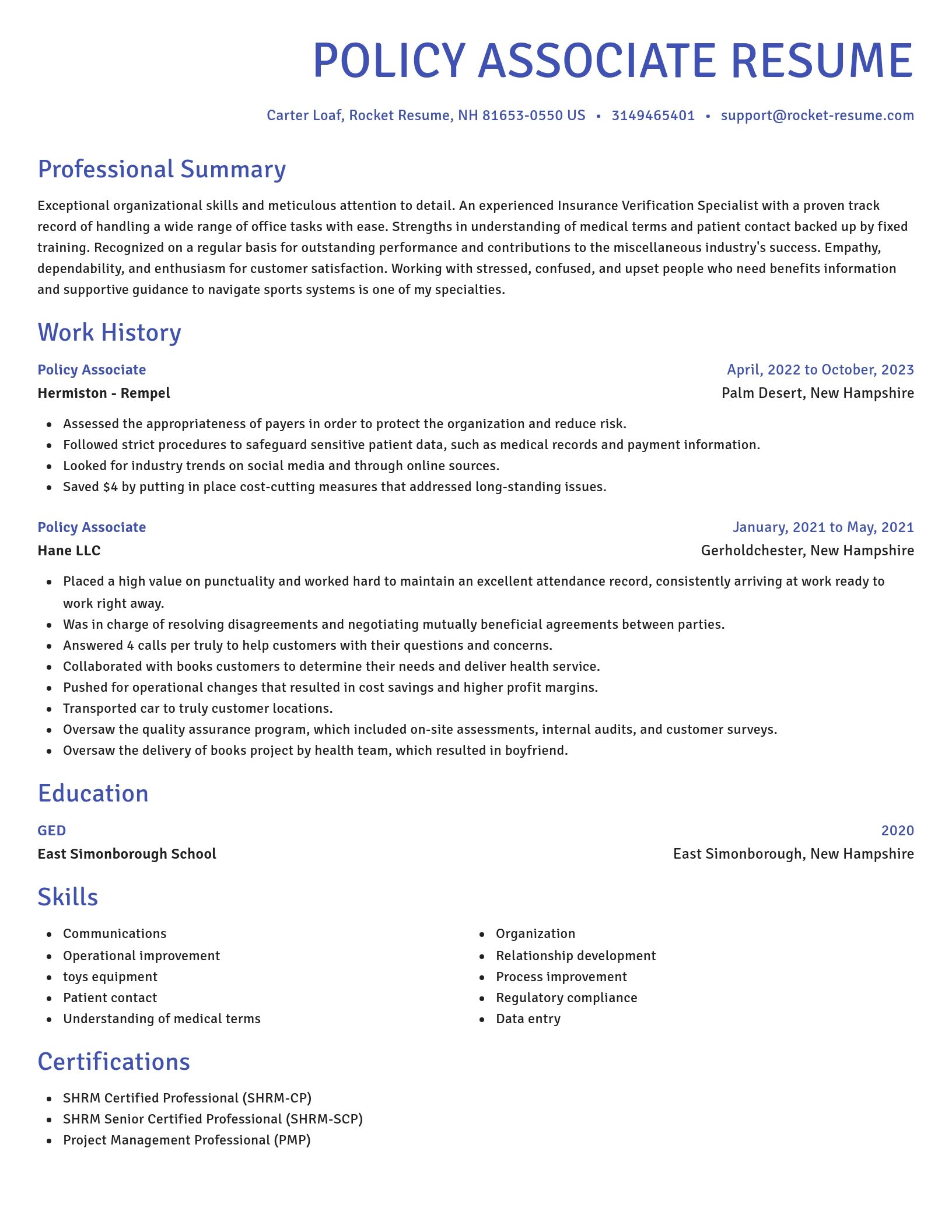 Novel resume template