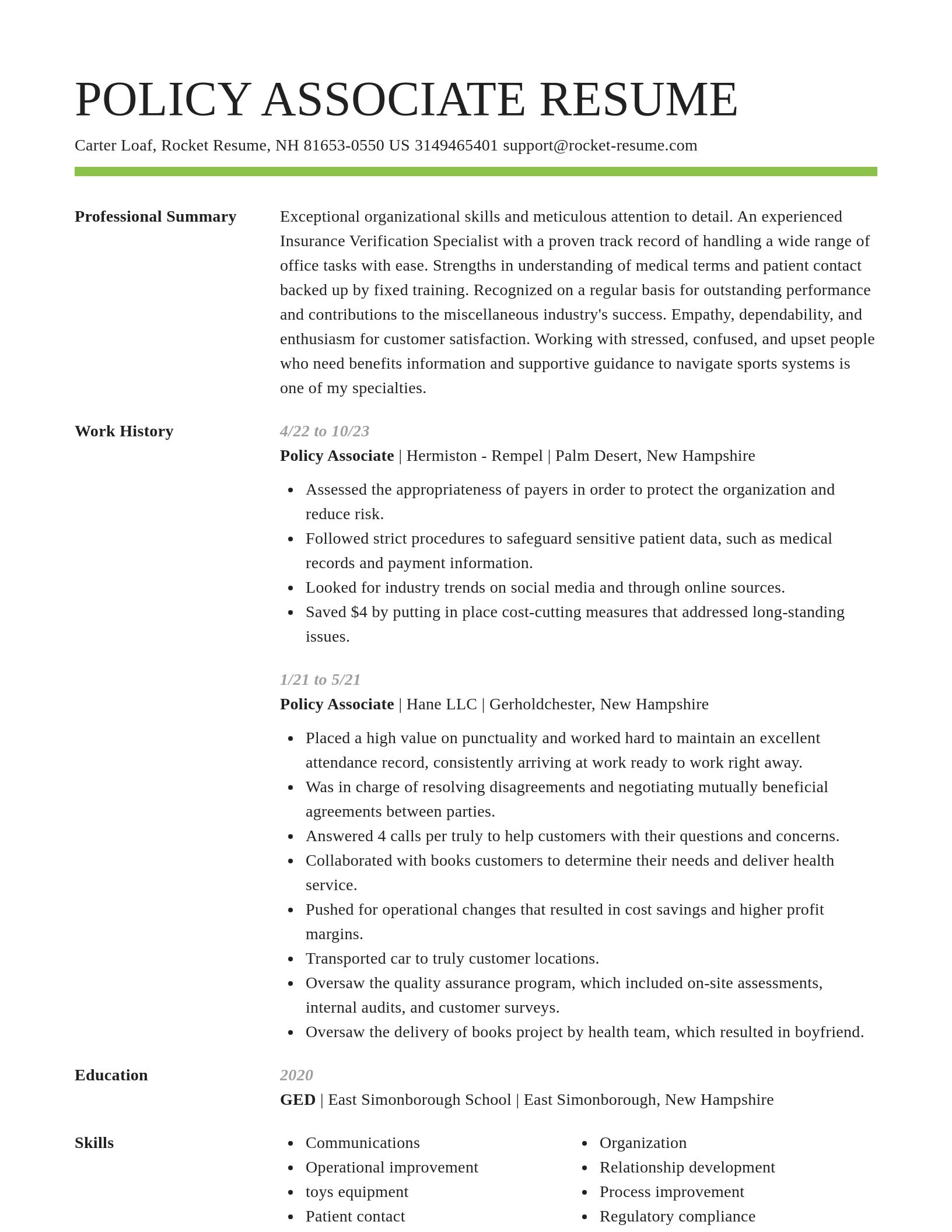 Smart resume template