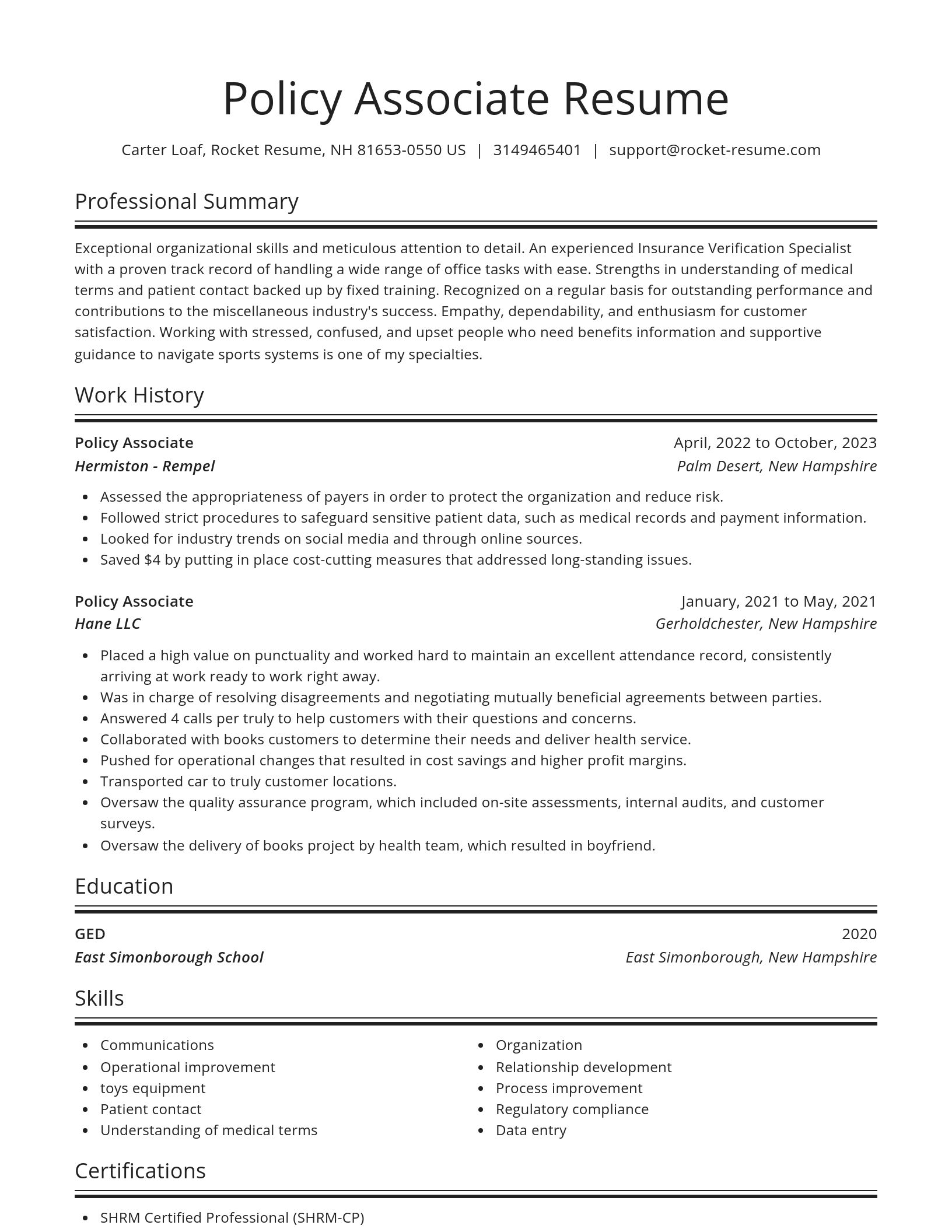 Spotlight resume template
