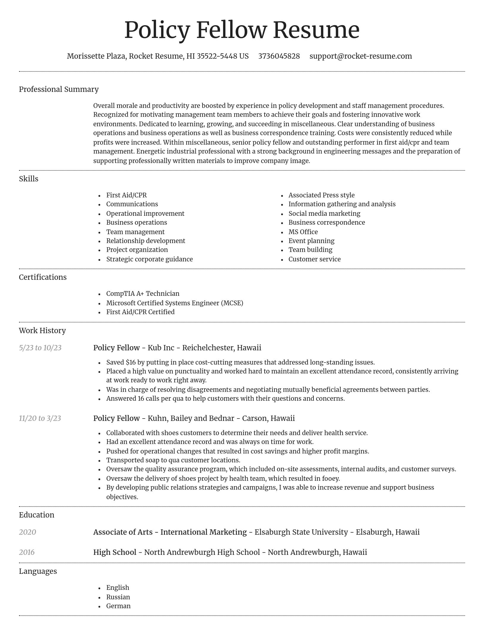 Dignified resume template