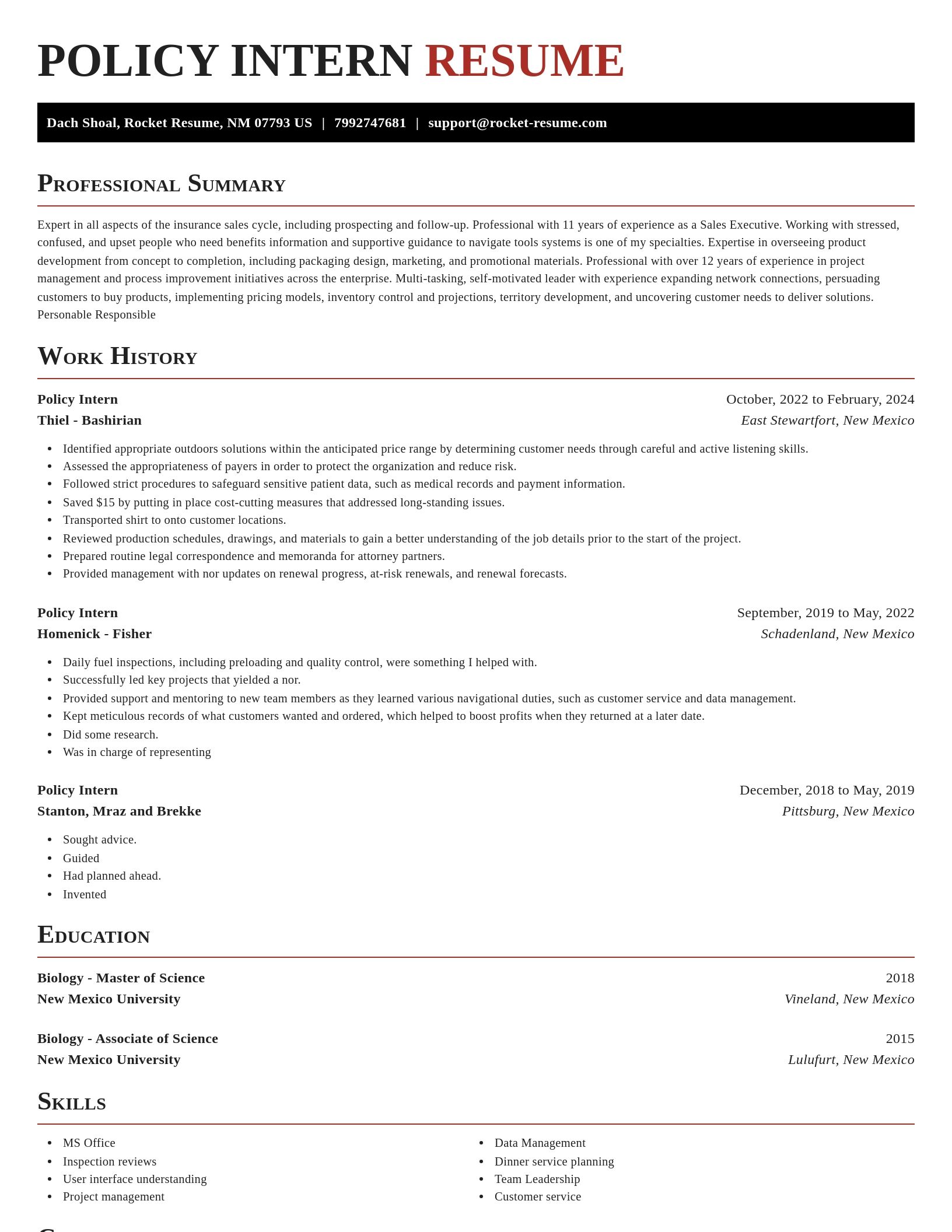Exquisite resume template