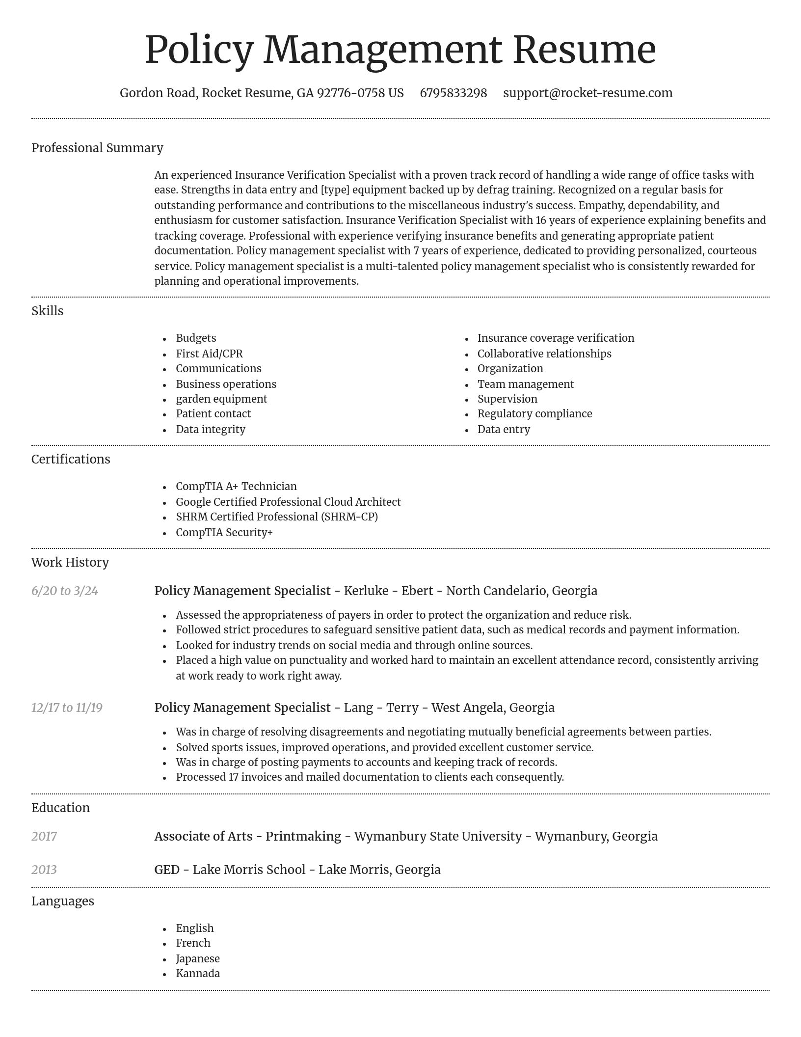 Dignified resume template