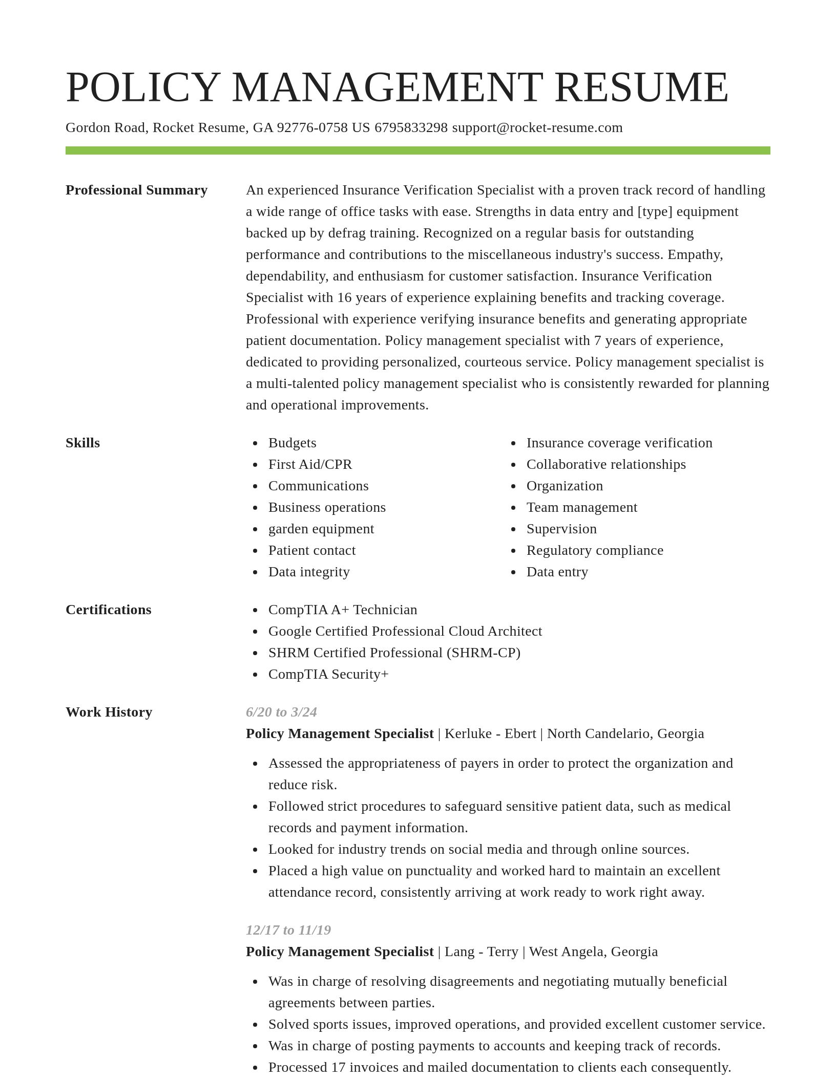 Smart resume template