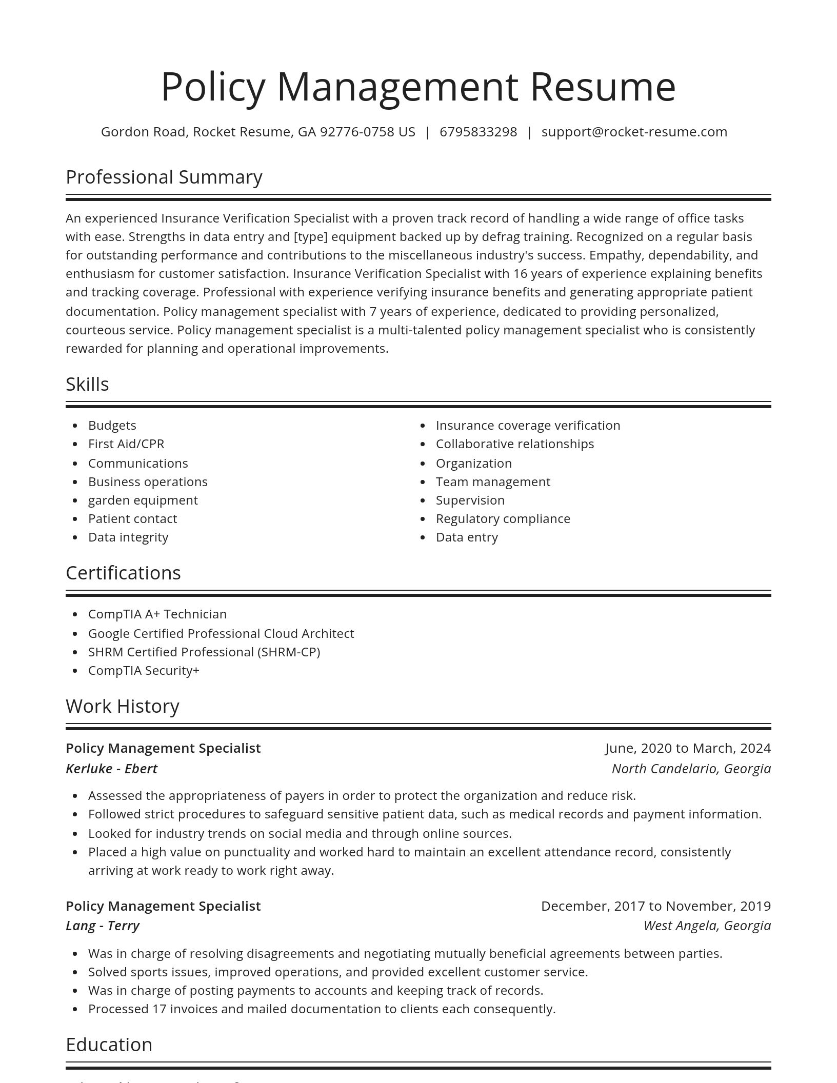 Spotlight resume template