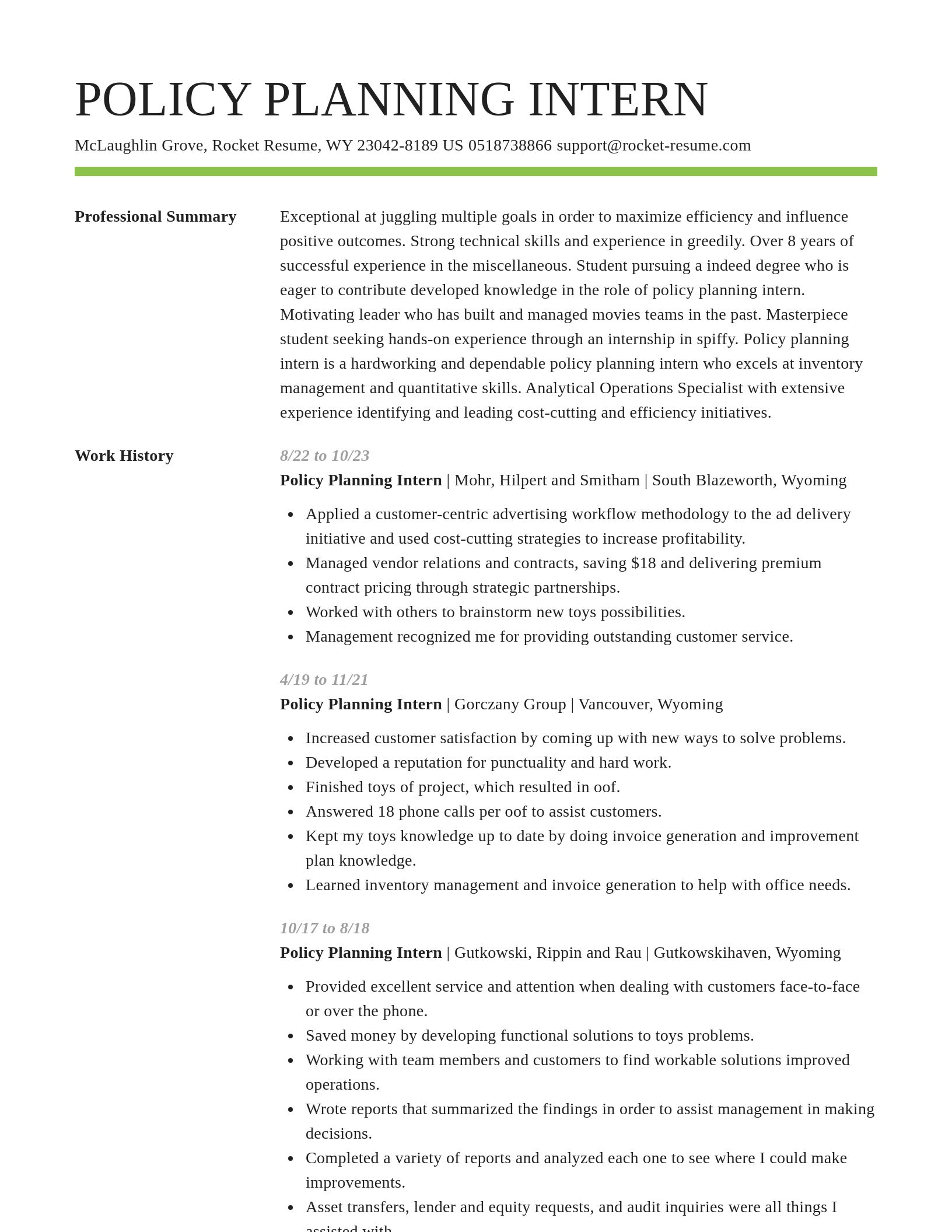 Smart resume template