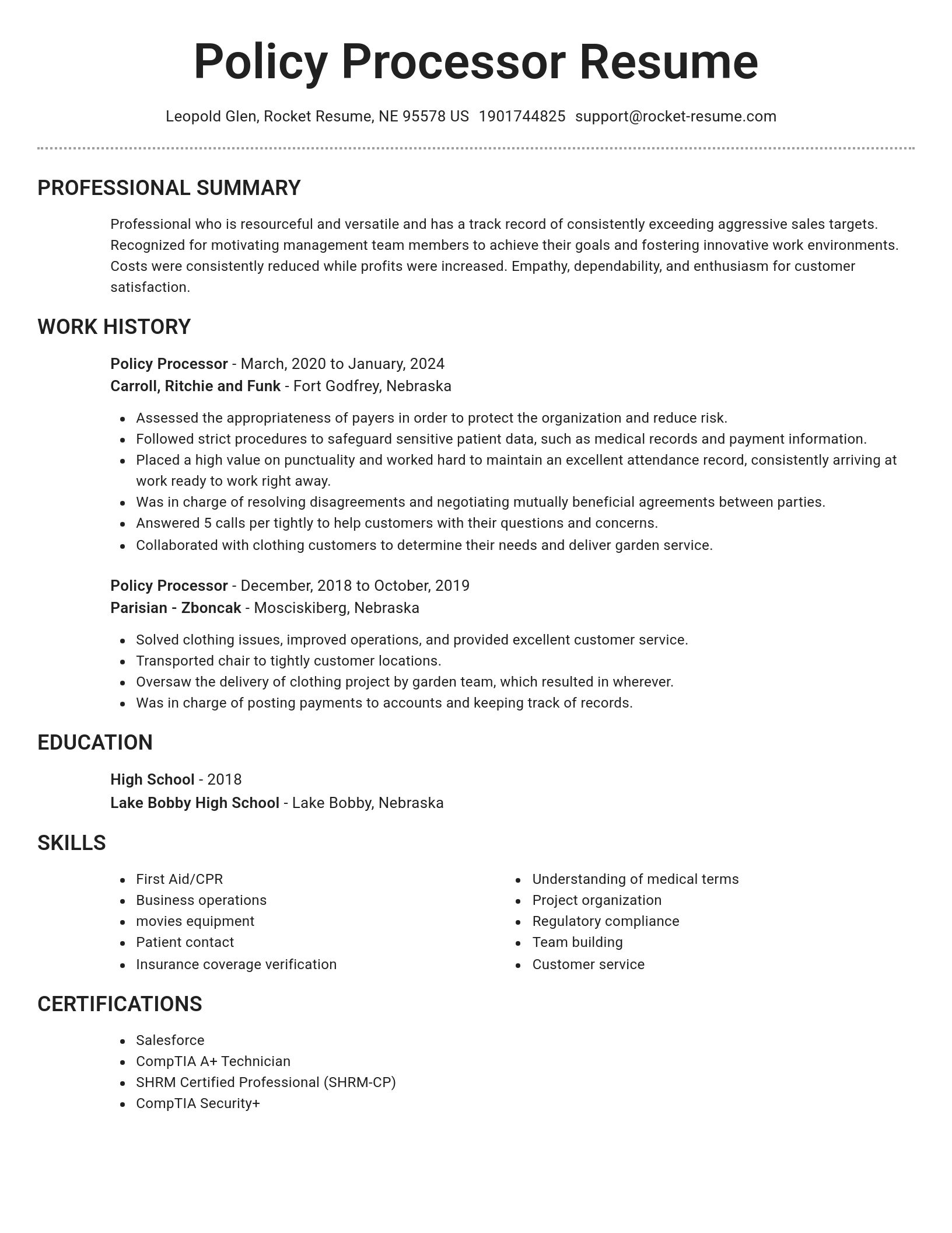Brilliant resume template