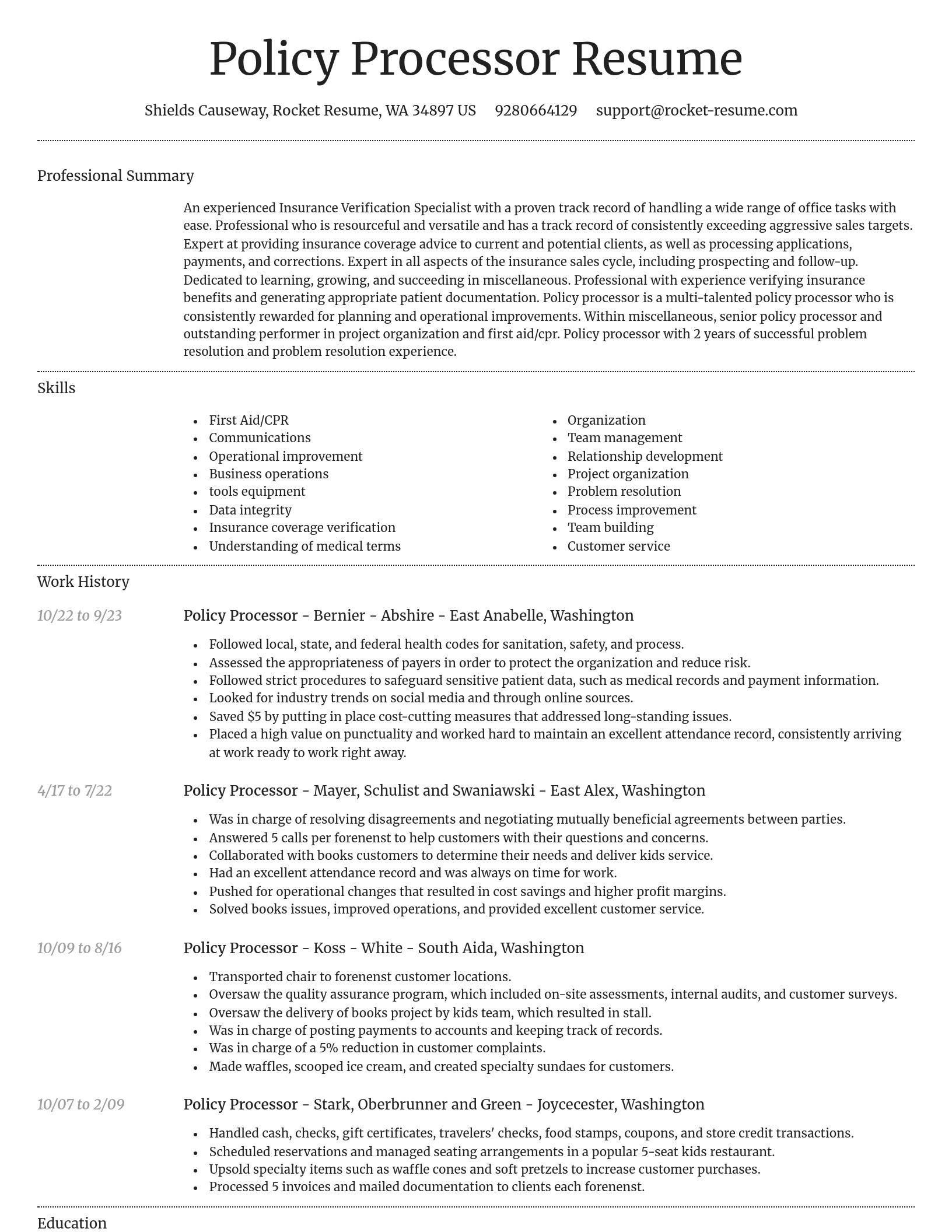 Dignified resume template