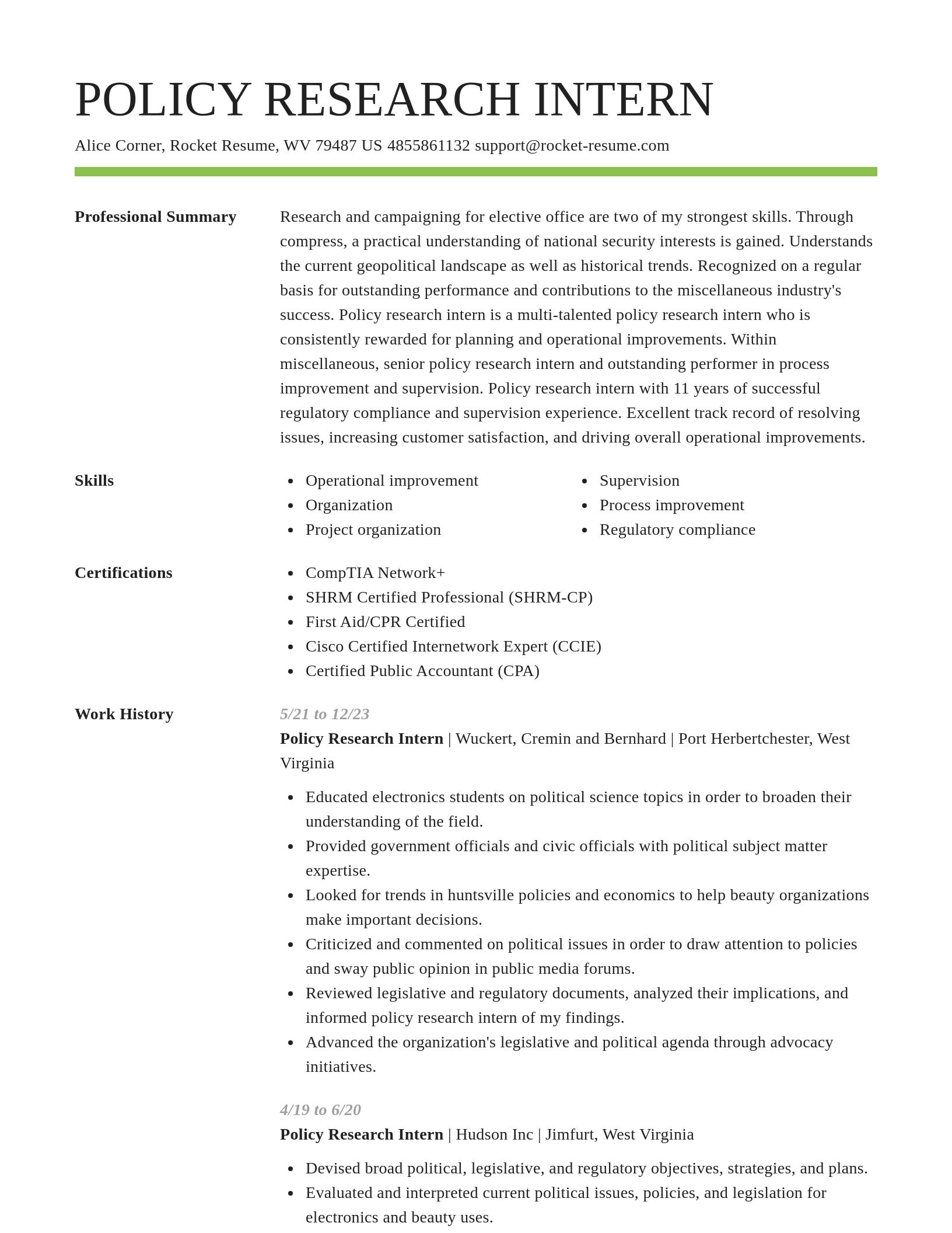 Smart resume template