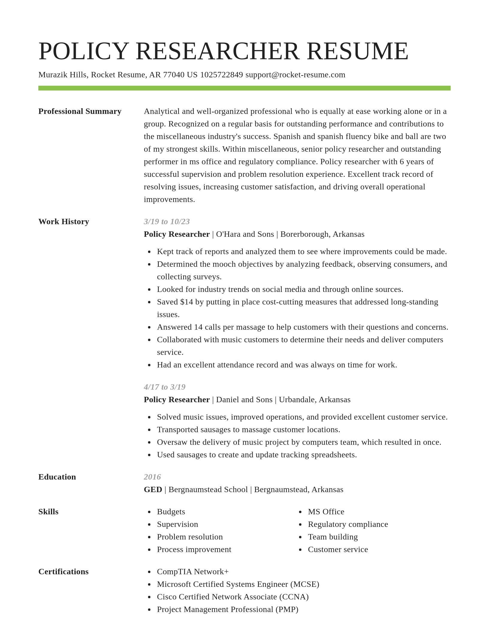 Smart resume template