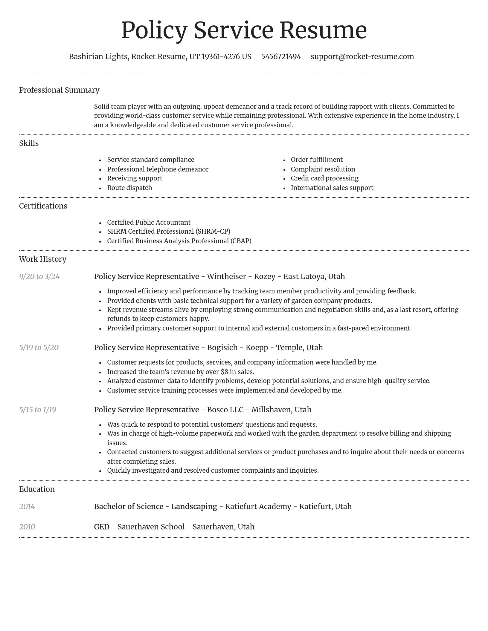 Dignified resume template