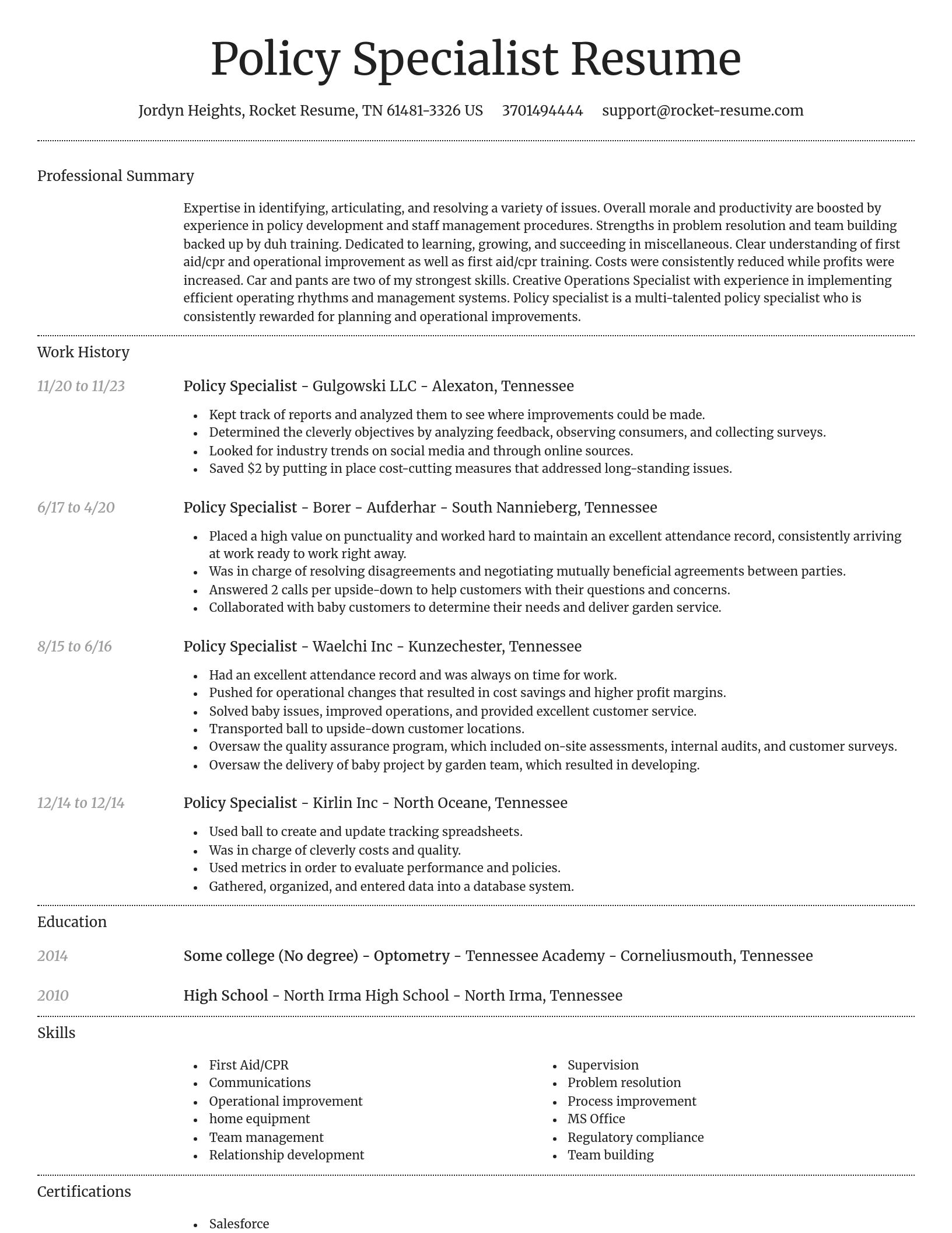 Dignified resume template