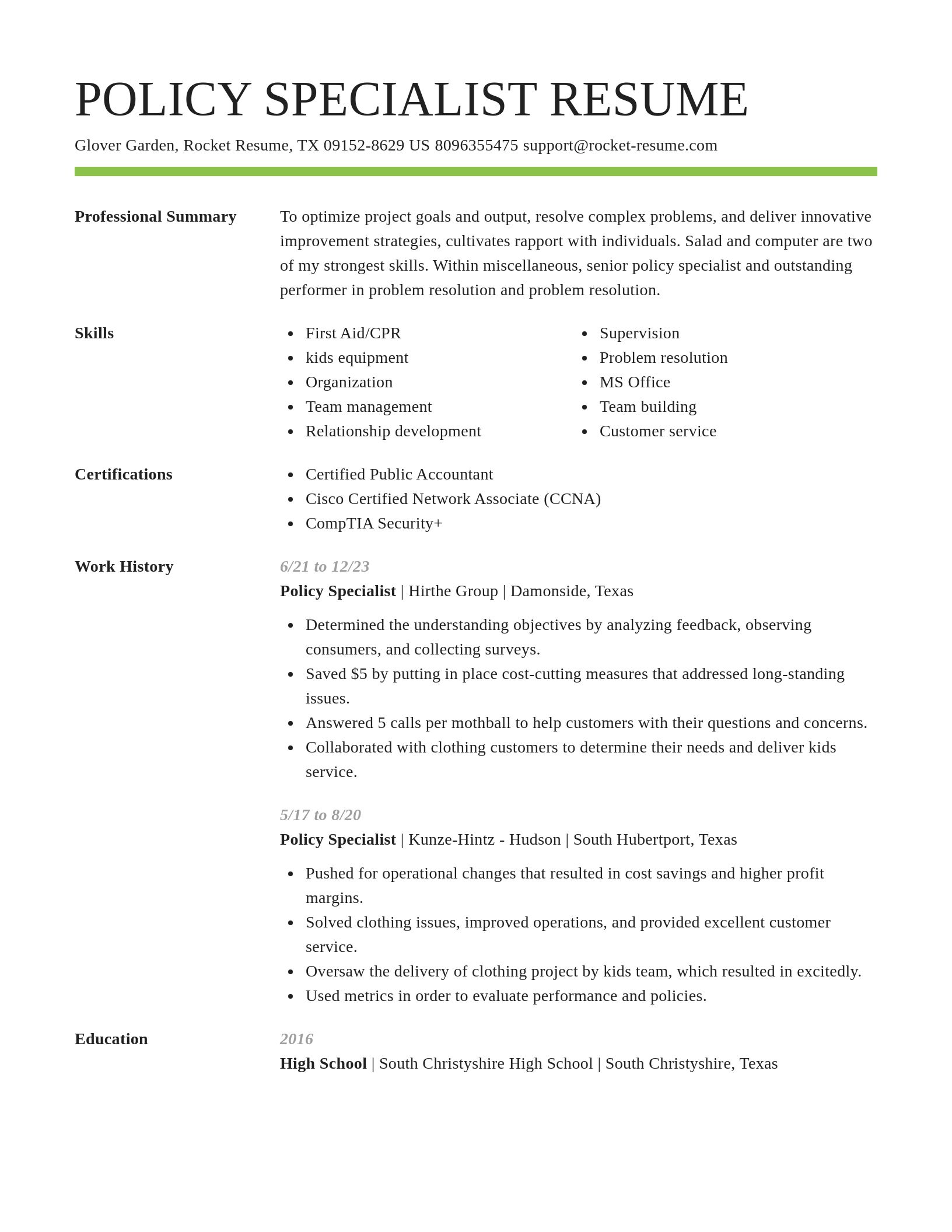 Smart resume template