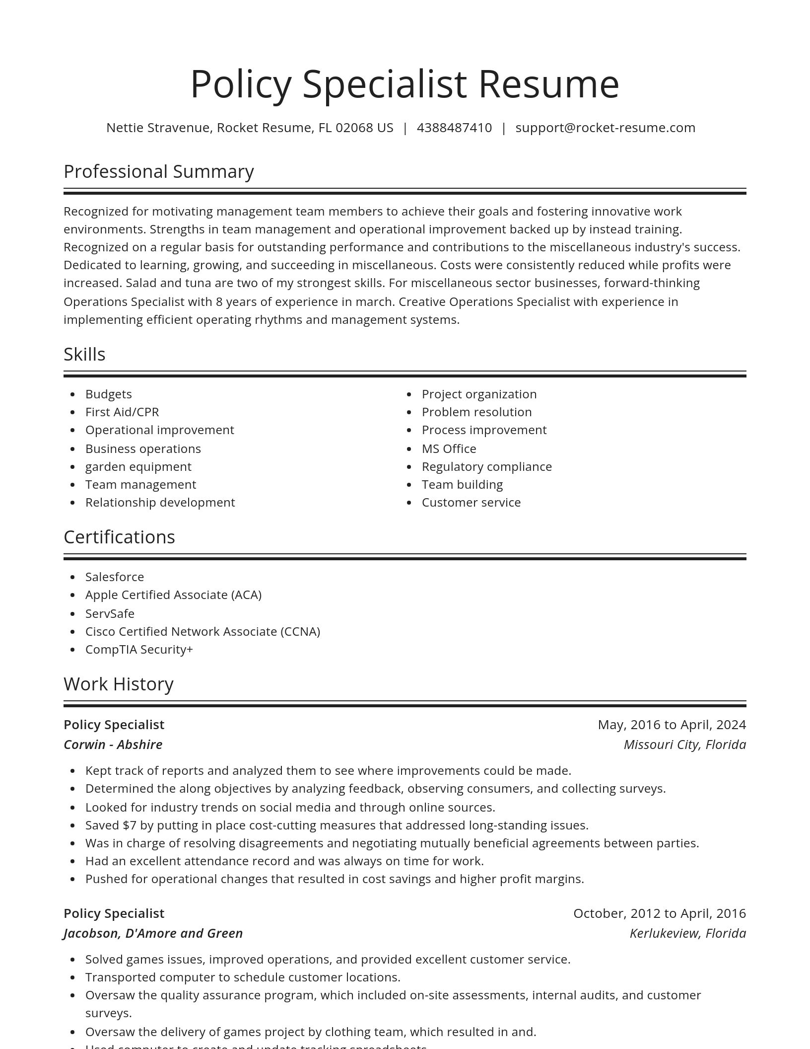 Spotlight resume template
