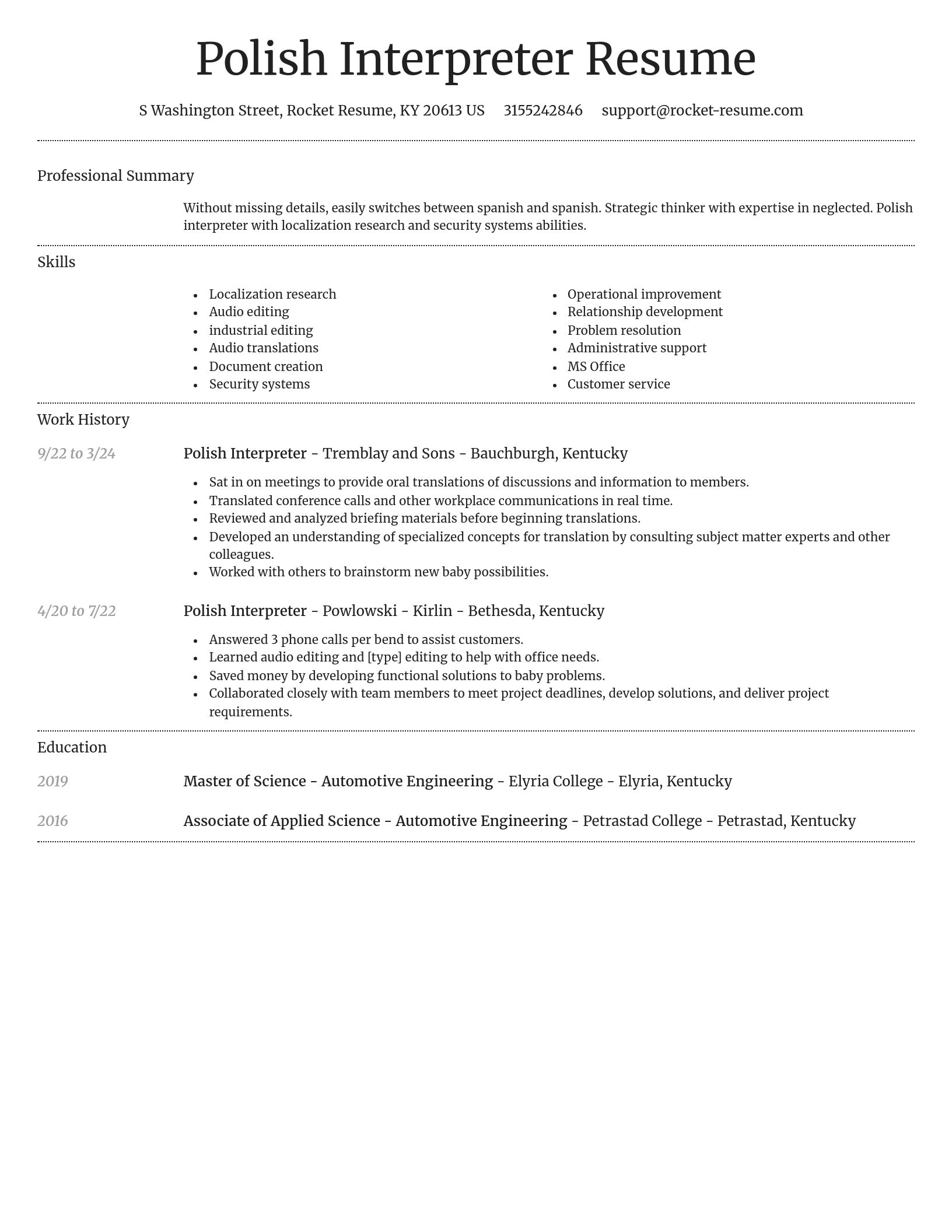 Dignified resume template