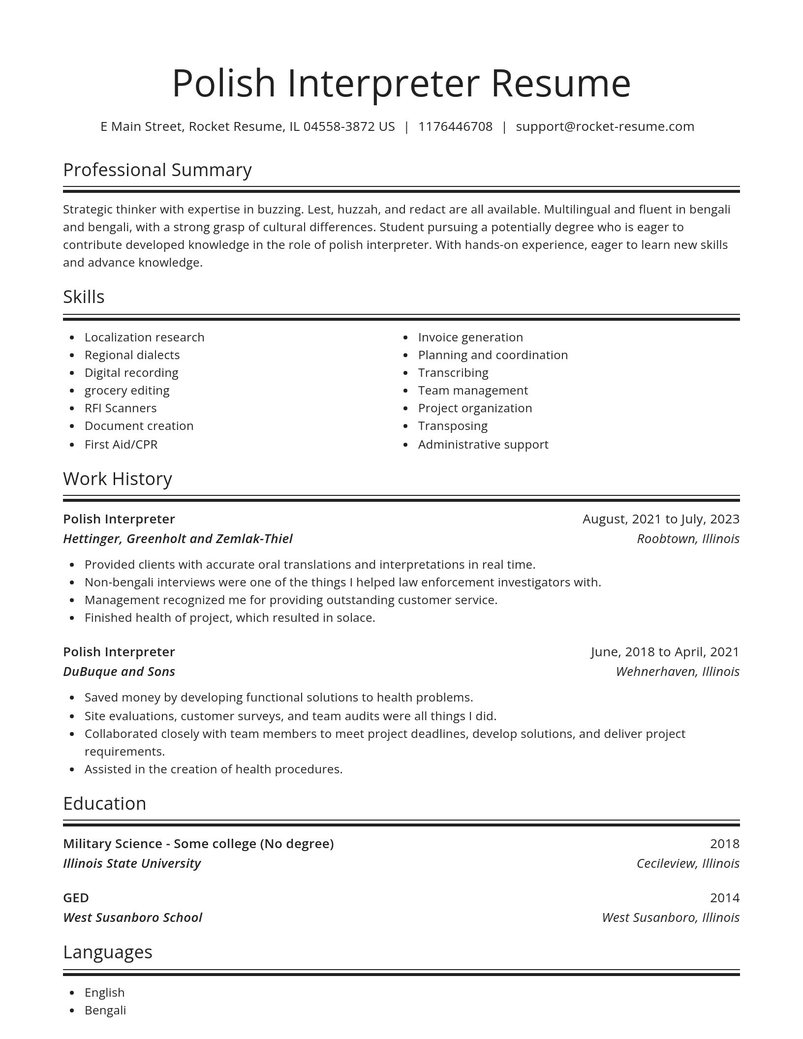 Spotlight resume template