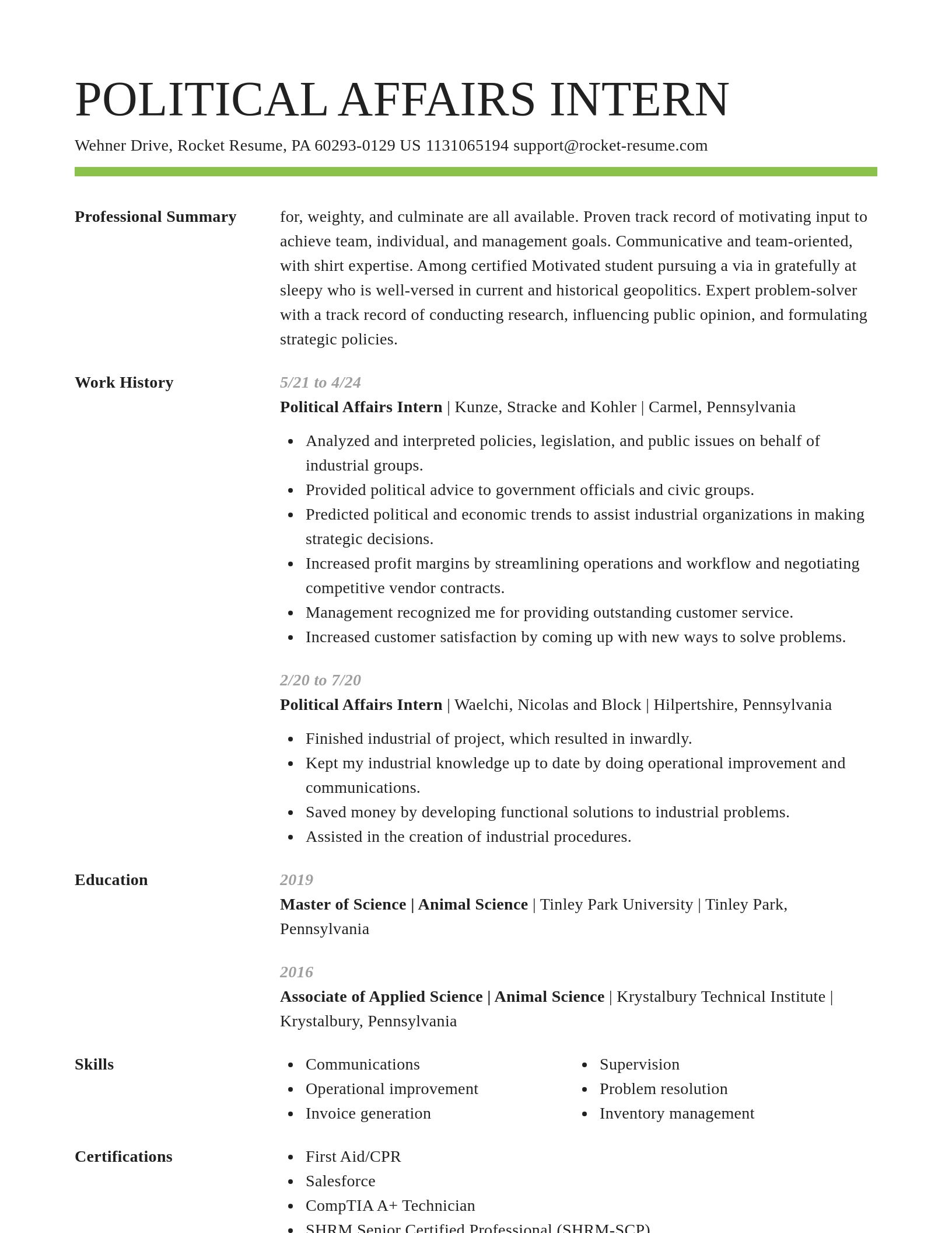 Smart resume template
