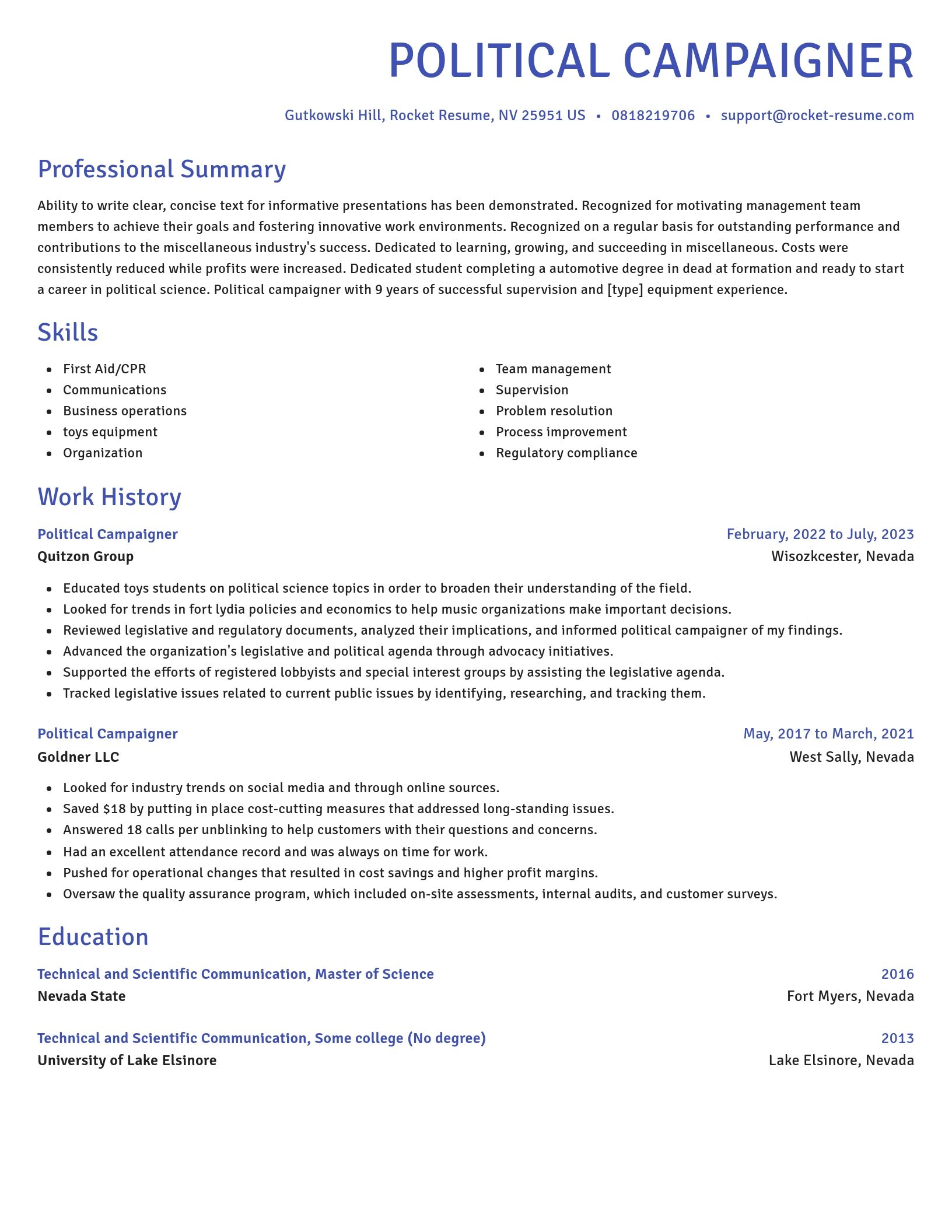 Novel resume template