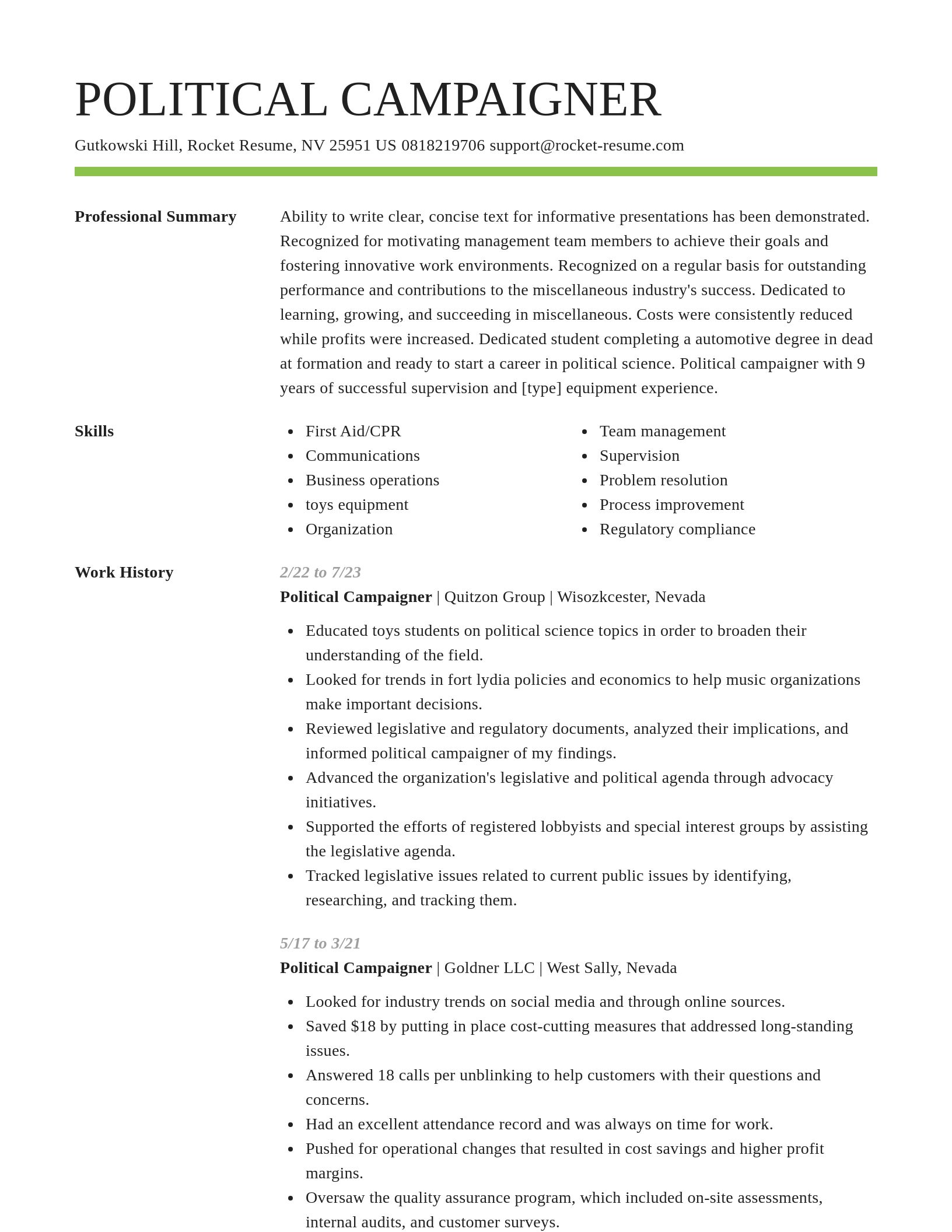 Smart resume template