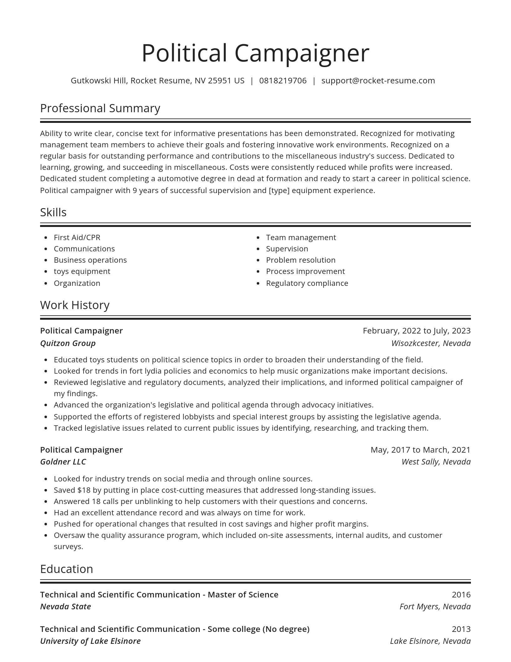 Spotlight resume template