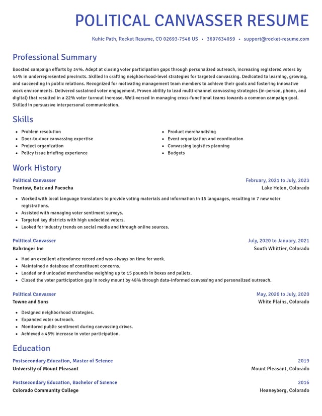 Novel resume template