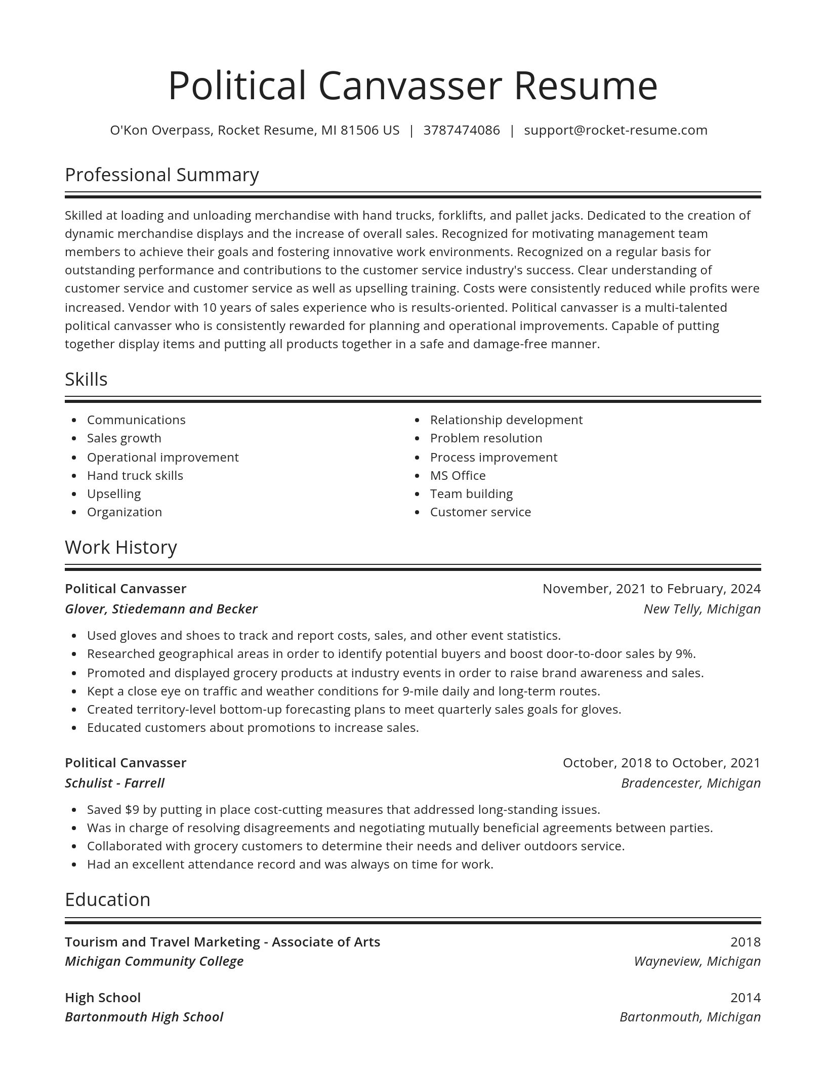 Spotlight resume template