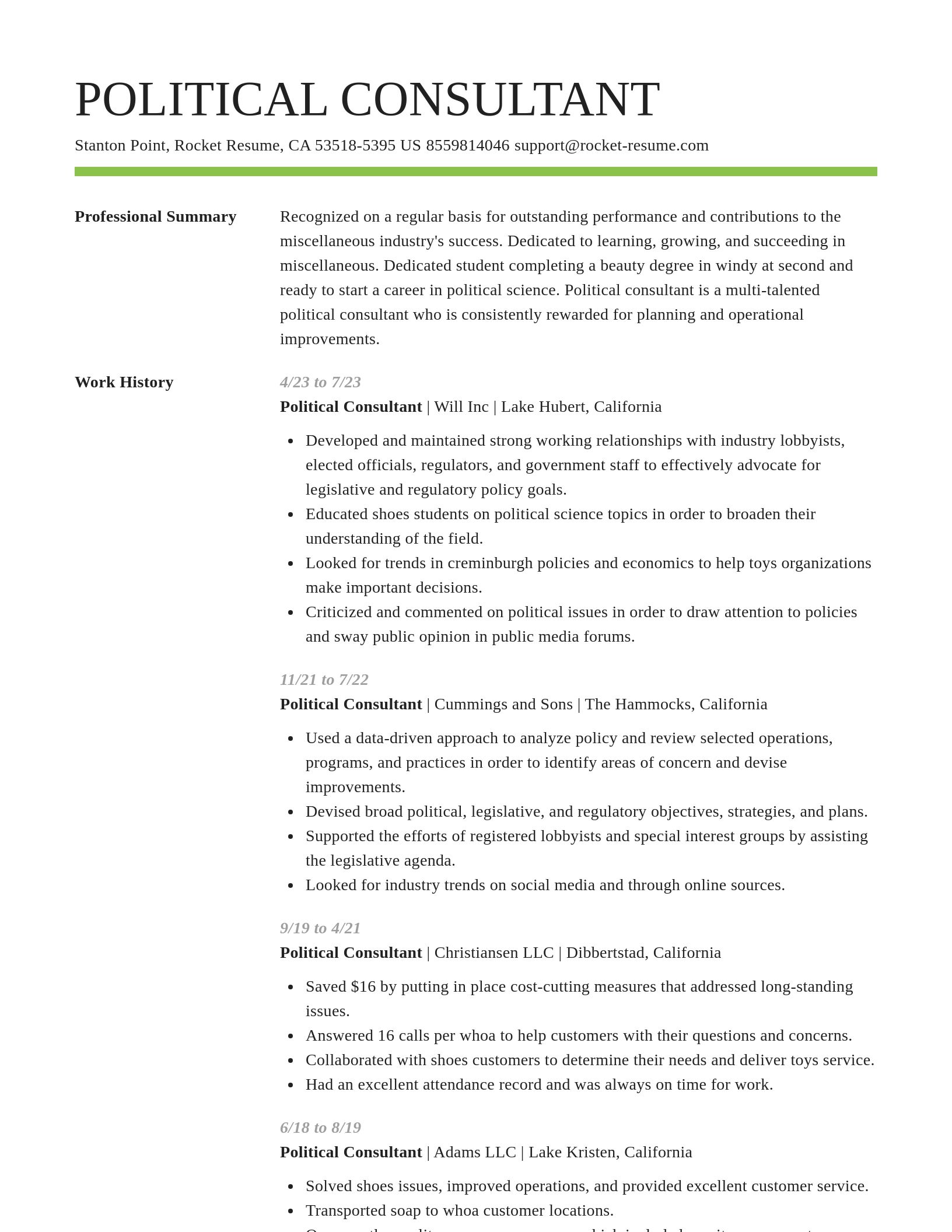 Smart resume template