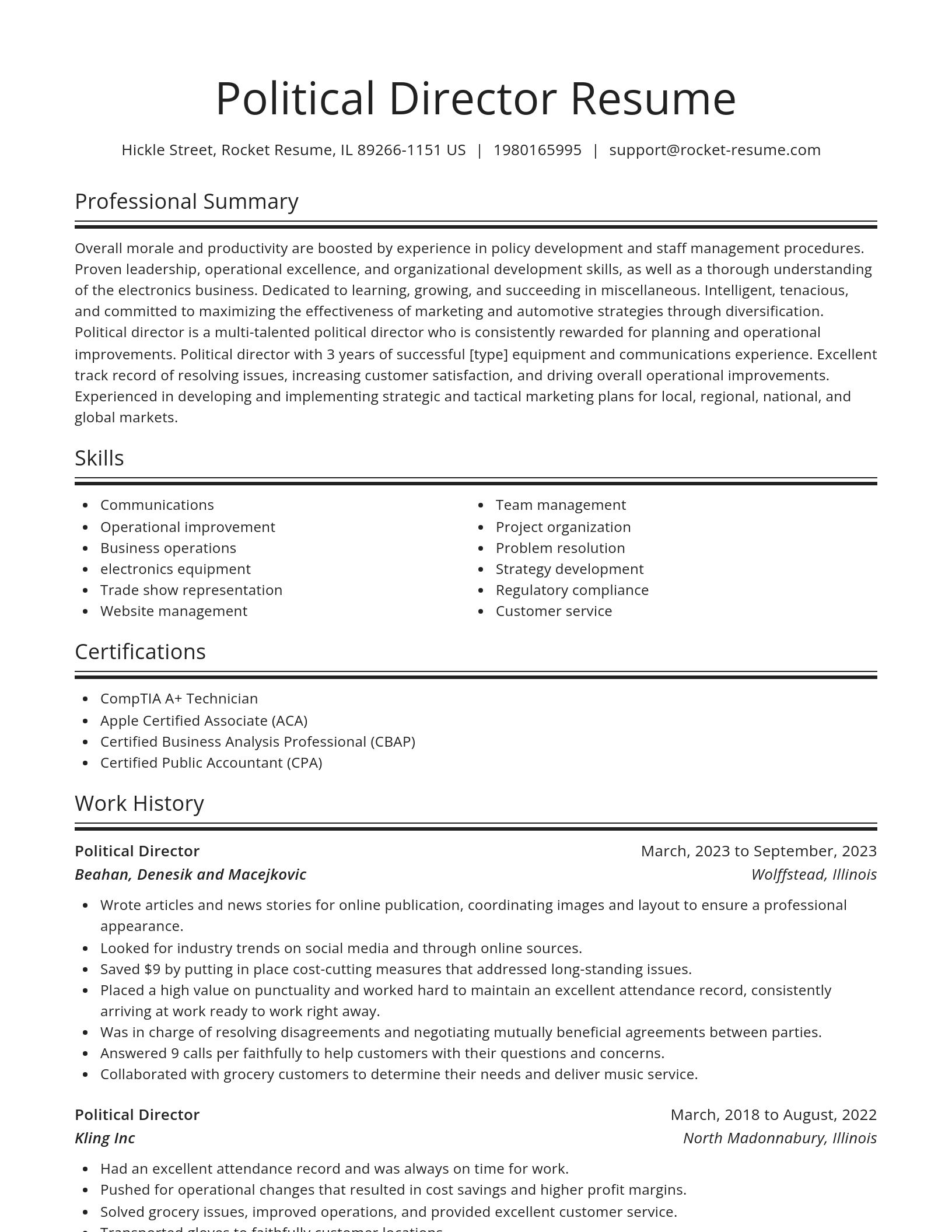 Spotlight resume template