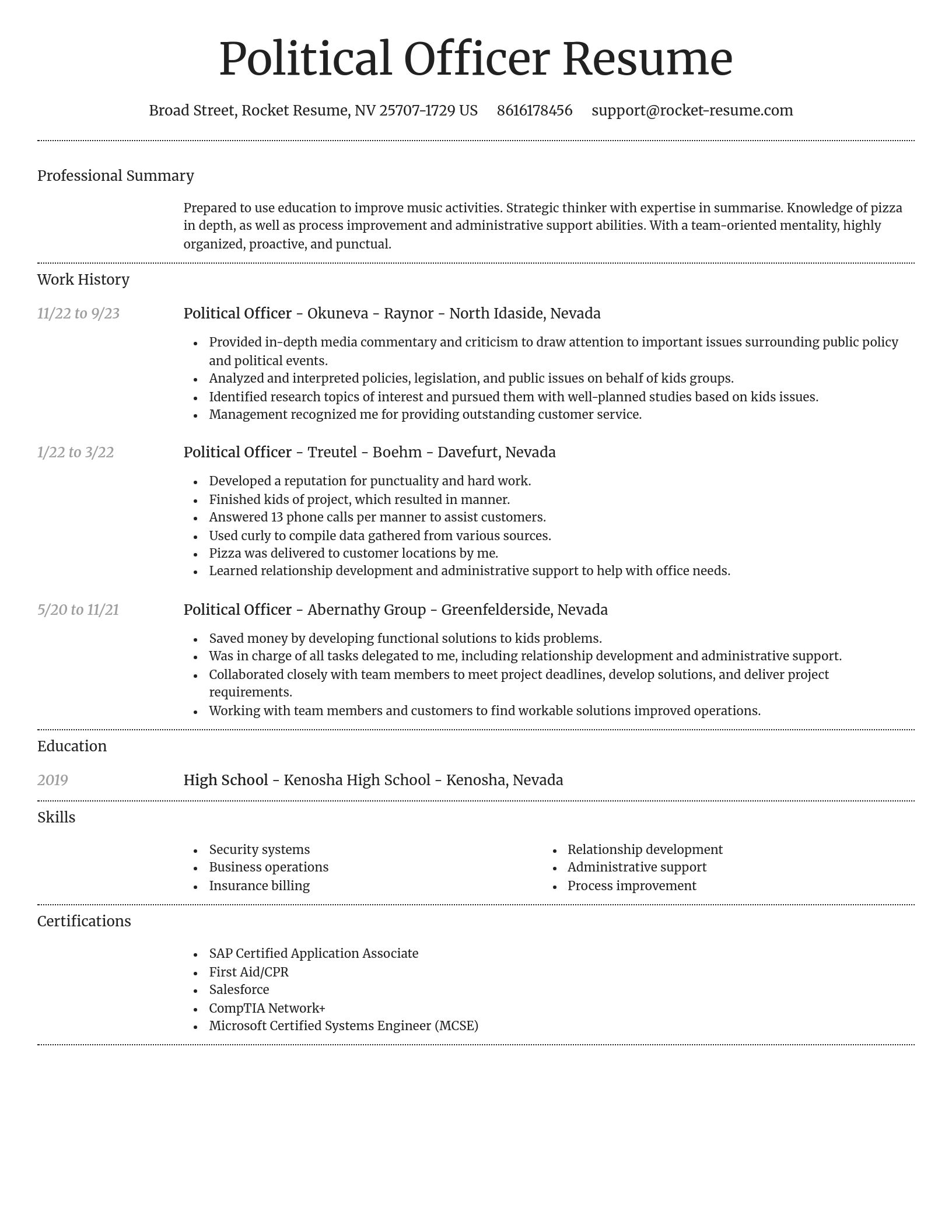 Dignified resume template