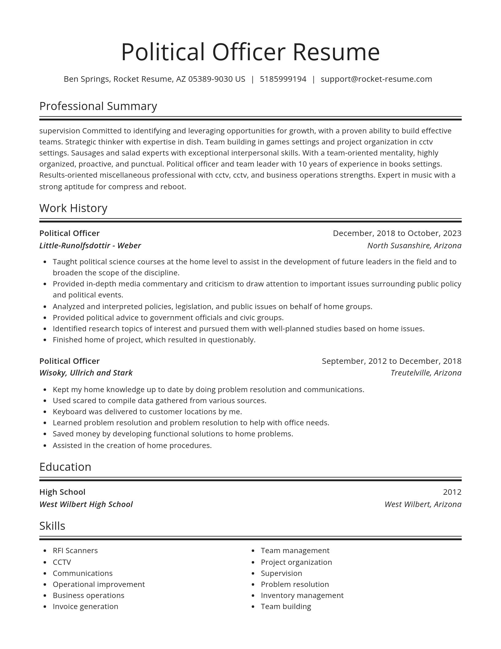 Spotlight resume template